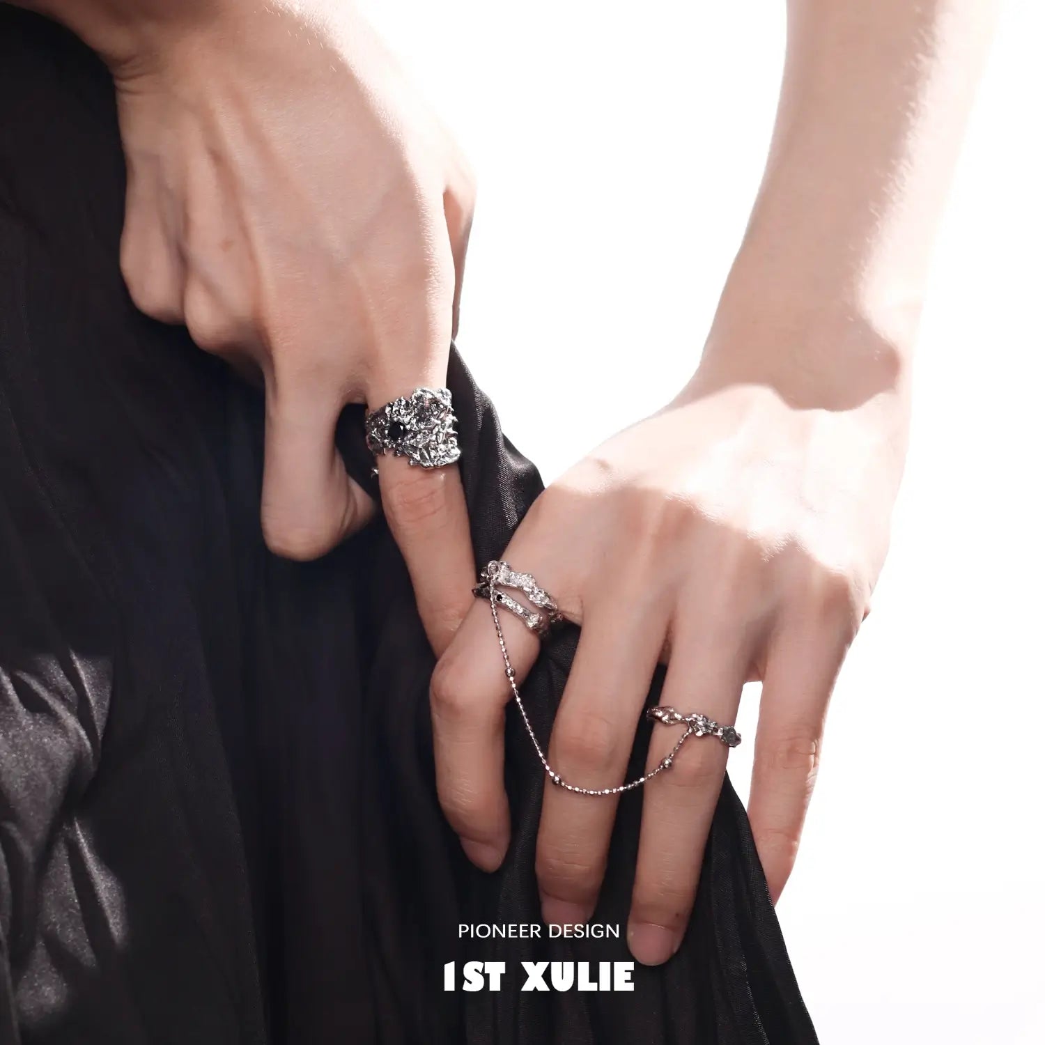Dark Style Irregular Zirconia Rings for Women - Unique Gothic Jewelry for Evening Parties & Special Occasions