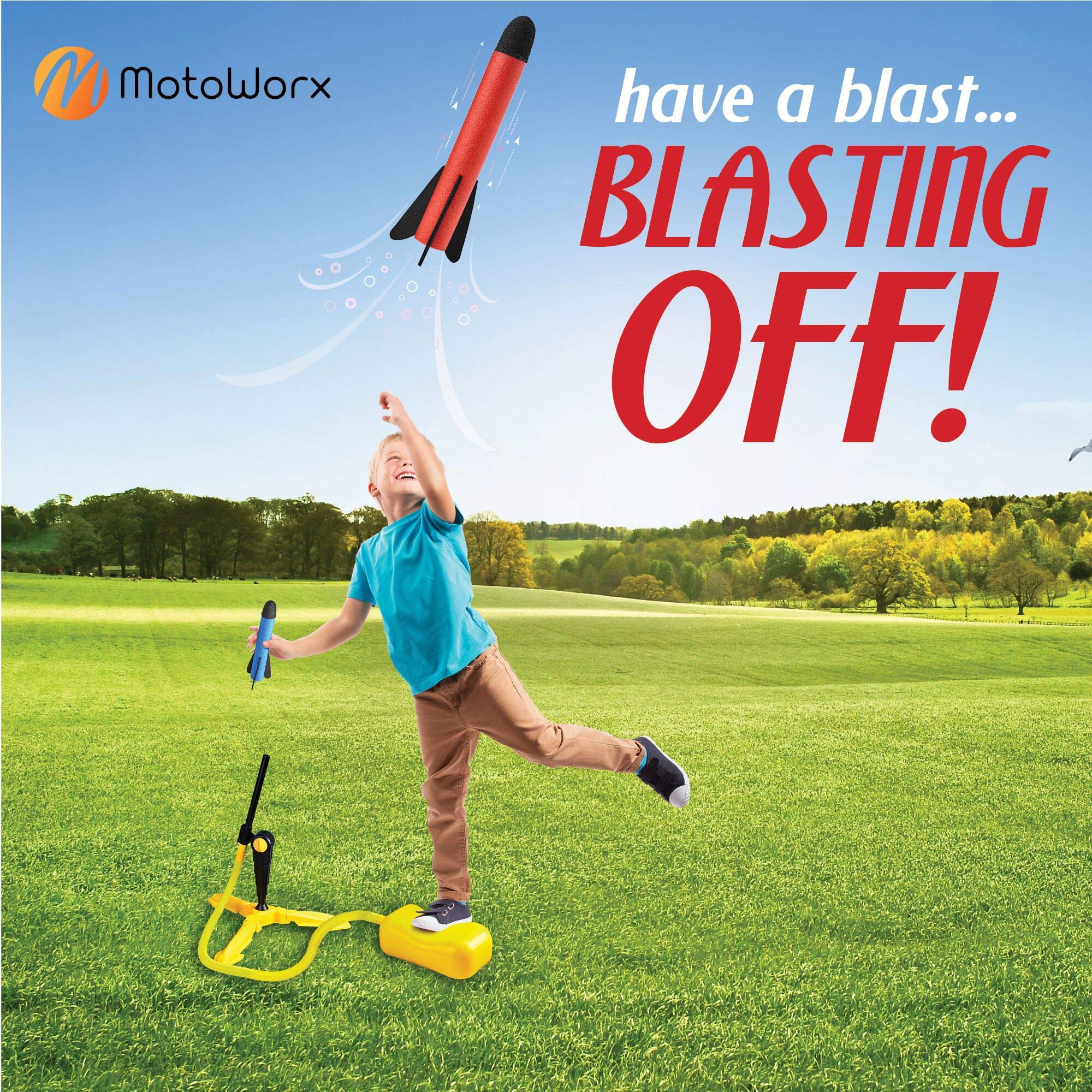 Best Kids Toy Rocket Launcher Set - Shoots Up to 100 Feet with 6 Colorful Foam Rockets & Durable Launch Pad - Outdoor STEM Toy for Boys & Girls Ages 3+ - Perfect for Backyard Play, Birthday Gifts & Science Learning Activities