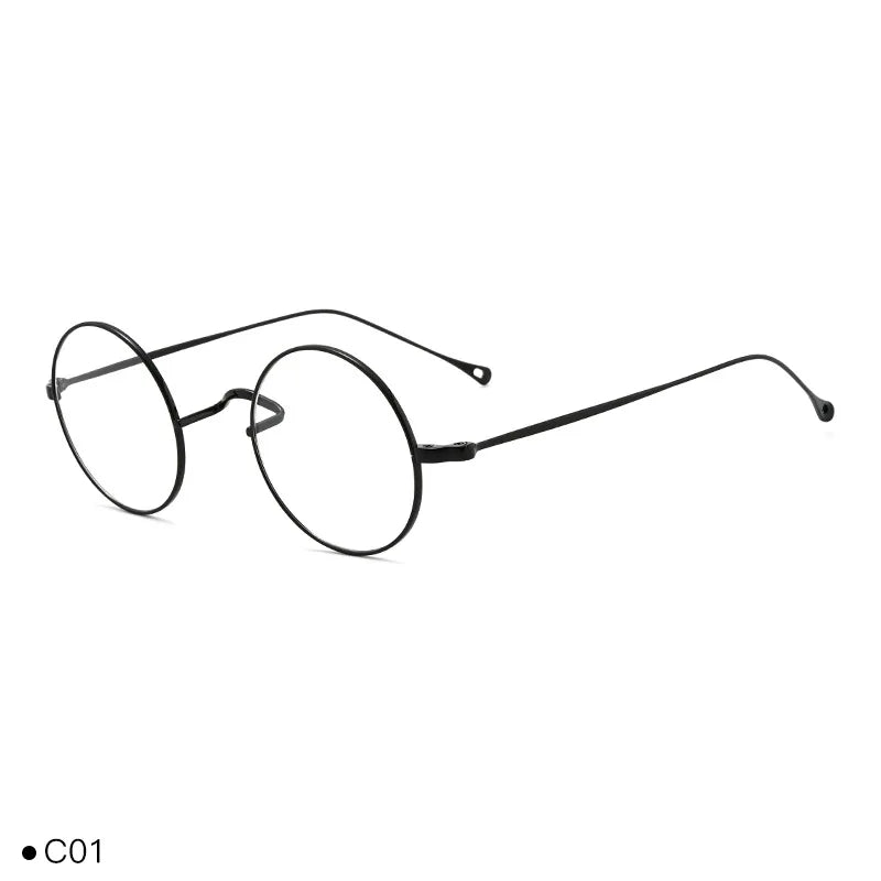 Stylish Aimee Unisex Full Rim Small Round Titanium Eyeglasses 11136 - Lightweight & Durable Frame for Reading, Work, and Everyday Wear
