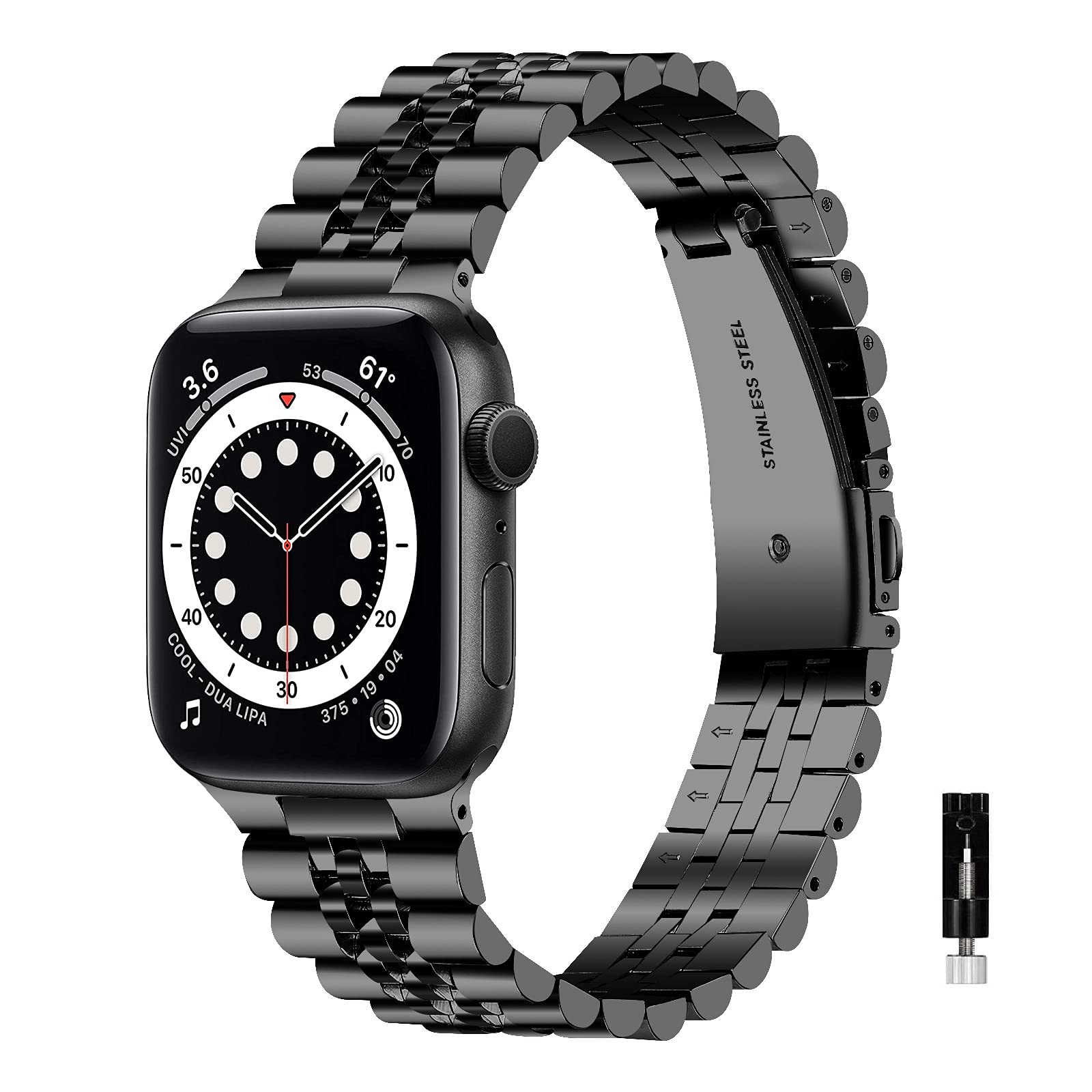 Premium Stainless Steel Apple Watch Band for Men & Women - Compatible with 38mm/40mm/42mm/44mm/49mm iWatch Series 8/7/6/5/4/3/2/1/SE - Durable Metal Replacement Strap for Workout, Office & Everyday Wear