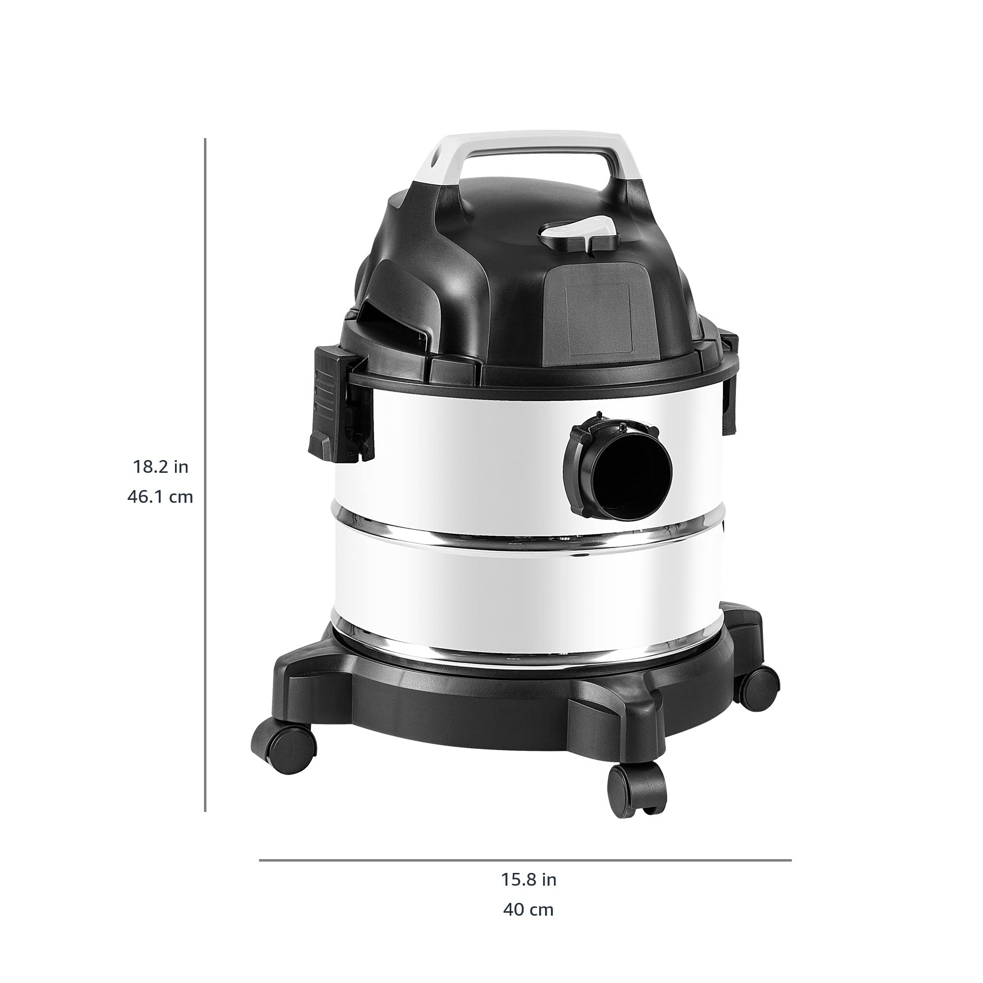 Amazon Basics 4 Gallon Wet Dry Vacuum Cleaner - 3 HP Stainless Steel Shop Vac for Home, Garage & Workshop - Powerful Suction for Dust, Debris & Liquids (Grey/Black)
