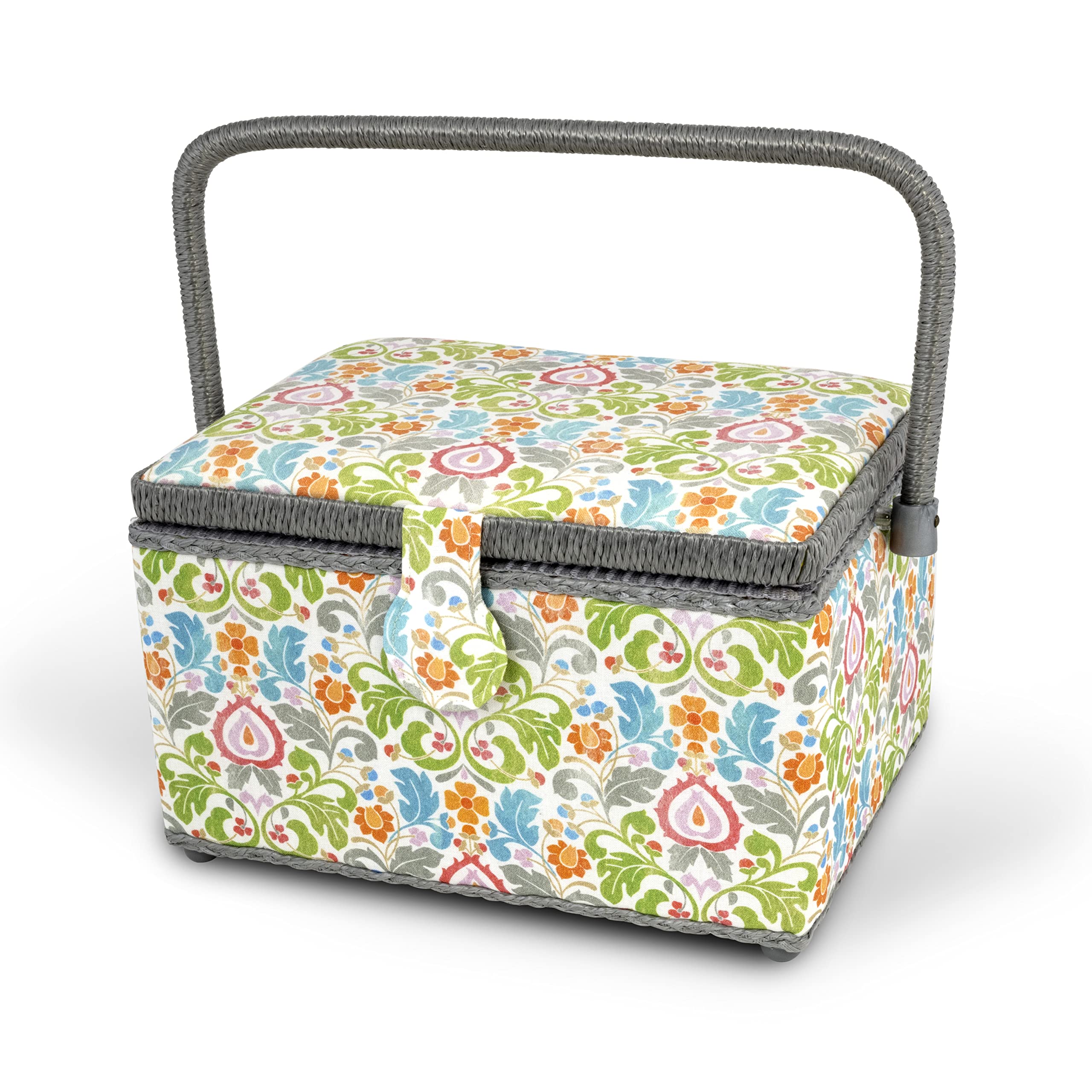 Dritz Multicolor Sewing Basket & Essentials Kit Organizer - Perfect for DIY Crafting, Quilting, and Home Sewing Projects