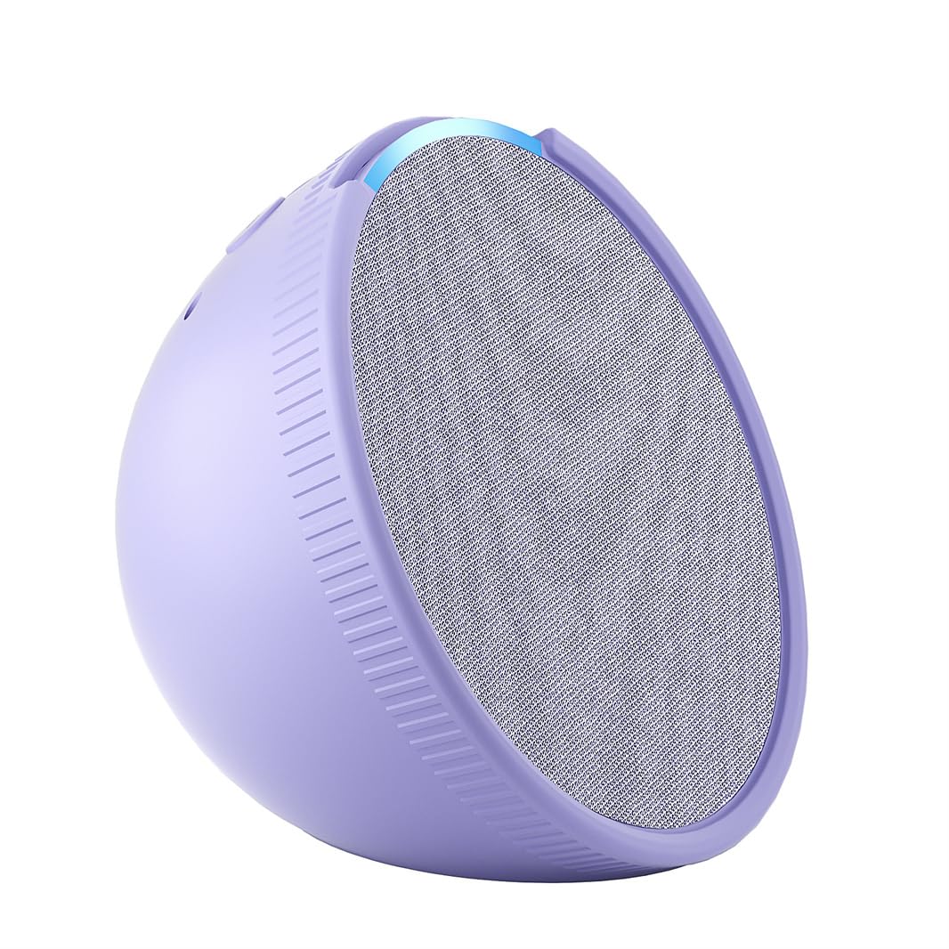 Premium Silicone Protective Case for Echo Pop - Shockproof, Anti-Slip Cover for Amazon Smart Speaker (Purple) - Perfect for Home, Office & Travel Use