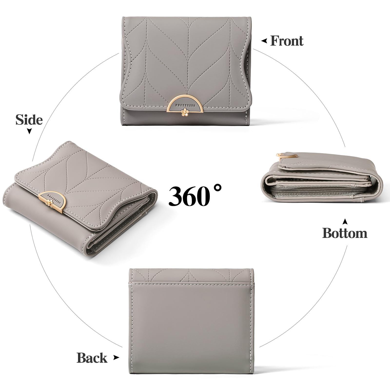 RFID Blocking Leather Bifold Wallet for Women - Small Zipper Coin Pocket & Card Holder - Perfect for Everyday Use, Travel, and Gift Giving