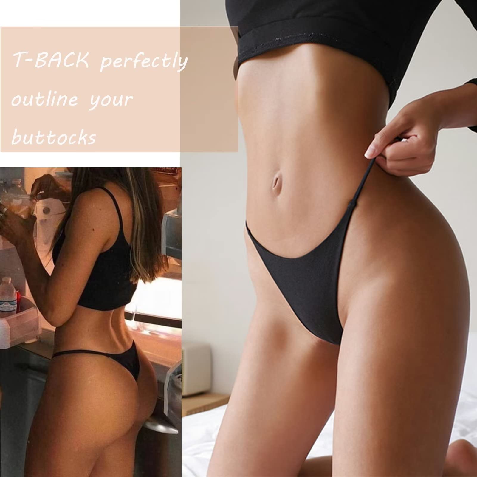 Sexy Women's G-String Thongs 5-Pack - Low Rise Hipster Panties, Breathable Stretch T-Back Underwear (S-XL) | Perfect for Date Night, Lingerie Collection & Everyday Comfort