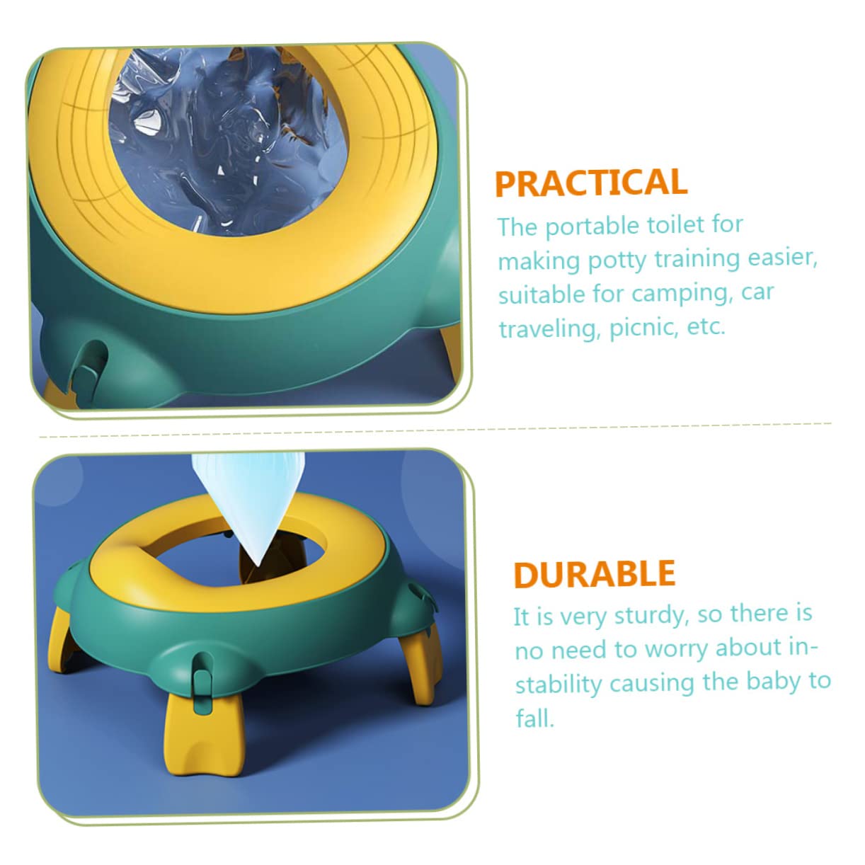 Hohopeti Portable Folding Potty Seat for Toddlers - Reusable Travel Toilet Chair for Boys & Girls - Indoor & Outdoor Use - Perfect for Camping, Road Trips & Travel - Yellow
