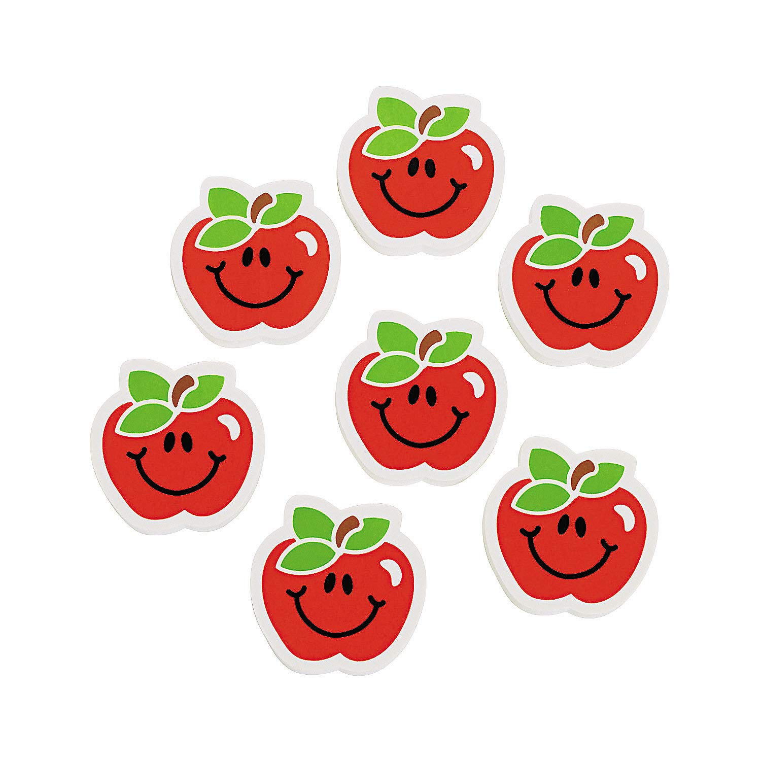 24-Pack Apple-Shaped Erasers - Bulk School Supplies for Students, Teachers & Office Use - Fun Pencil Erasers for Classroom, Homework & Art Projects