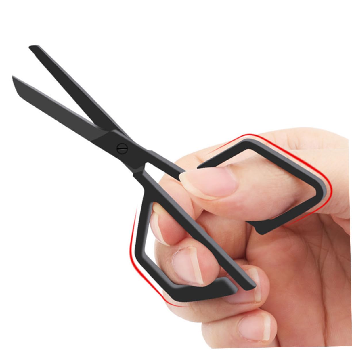 Professional Stainless Steel Nose Hair & Eyebrow Trimmer Scissors - Black | Painless Nasal Hair Clipper & Grooming Tool for Men | Perfect for Travel, Home & Personal Care