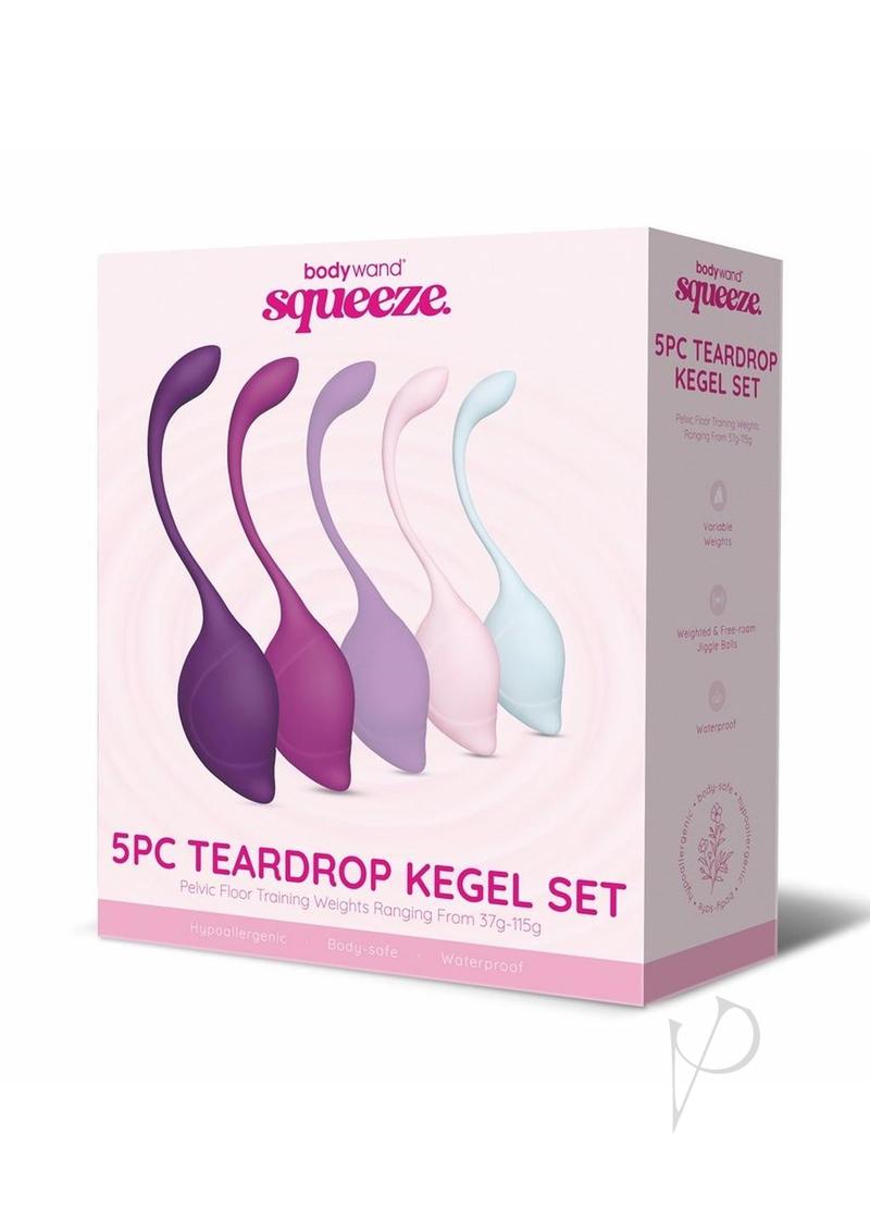 Bodywand Squeeze Teardrop Silicone Kegel Set - 5 Piece Kegel Exercise Weights (37g & 115g) for Women's Pelvic Floor Strength Training - Perfect for Postpartum Recovery & Fitness at Home