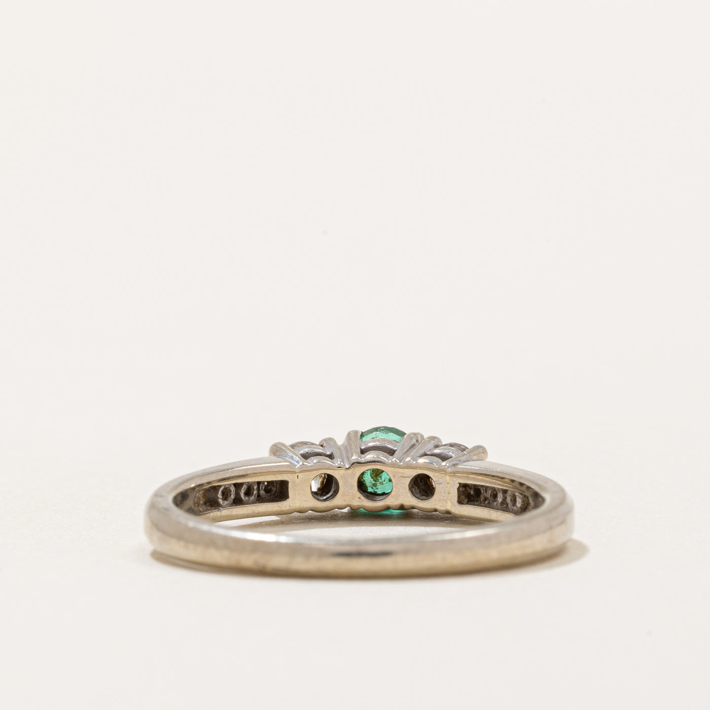 Emerald & Diamond Ring - 0.24ct Emerald & 0.26ctw Diamond Engagement Ring, Size 6.75, 14K Gold Wedding Band for Women, Perfect for Proposals, Anniversaries & Special Occasions