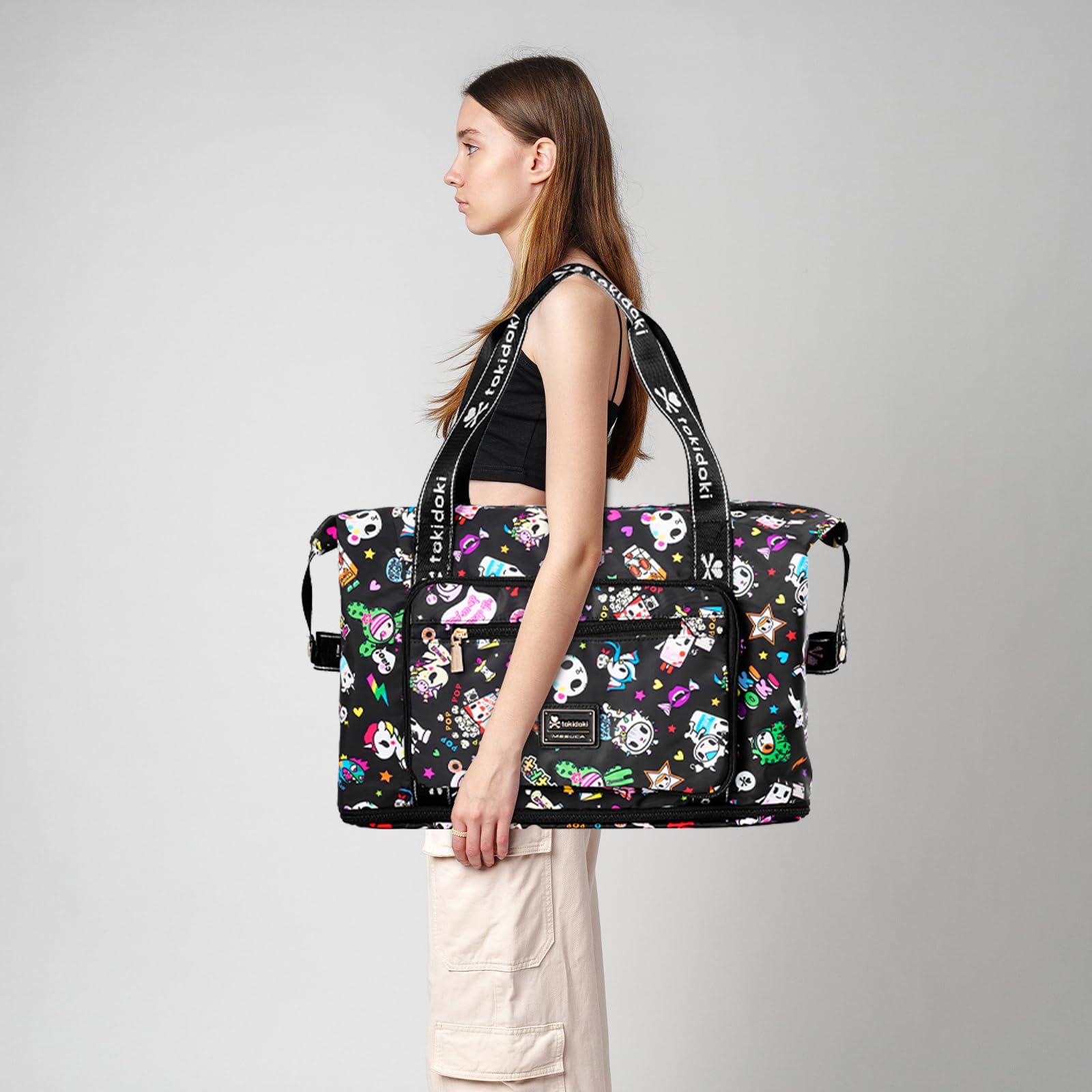 Tokidoki Waterproof Travel Duffel Bag - Weekender Carry On Tote for Women & Men | Gym, Sports, Weekend Getaway Essentials
