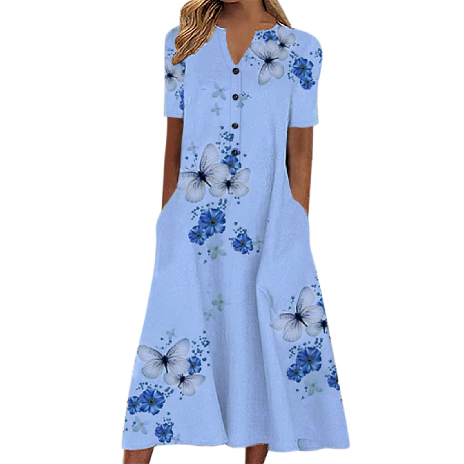 Floral Print Hawaiian Dress for Women - Elegant High Waist Cocktail Dress with T-Shirt Style, Trendy Summer Party Wear for Beach Vacation, Wedding Guest Outfit & Date Night