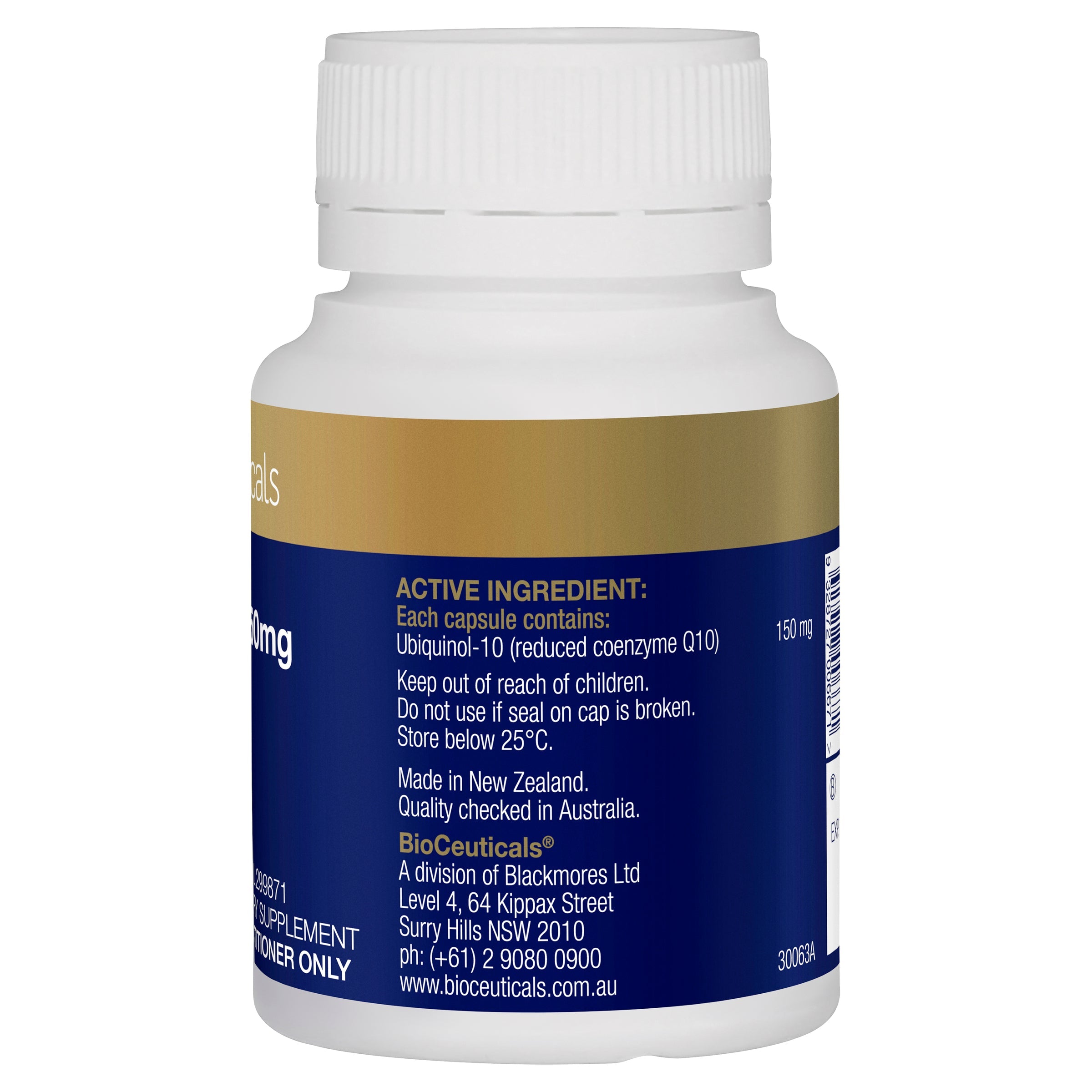 BioCeuticals Ubiquinol BioActive 150mg - Premium CoQ10 Supplement for Heart Health & Energy Support - Ideal for Adults Seeking Cellular Protection & Anti-Aging Benefits