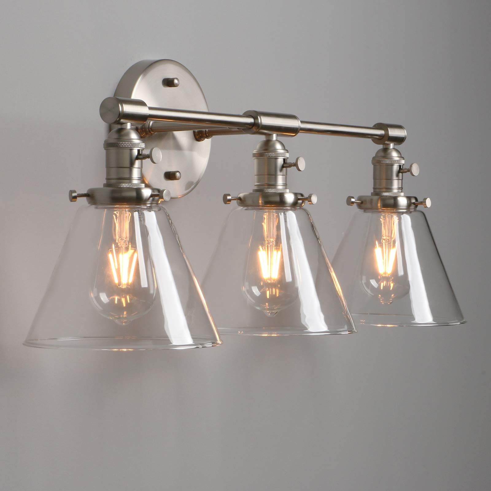 Phansthy 3-Light Brushed Nickel Wall Sconce - 7.3
