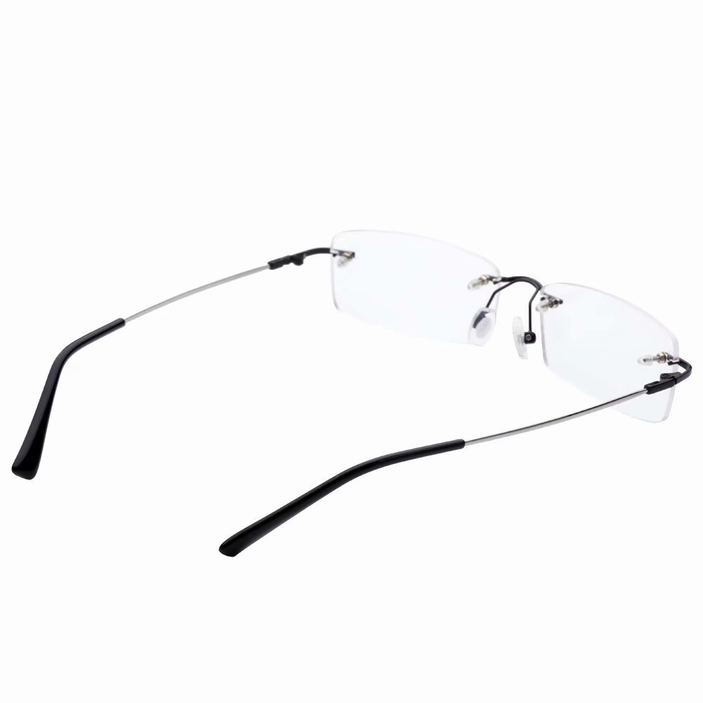 Black Super Light Rimless Bifocal Reading Glasses +1.00 Strength for Men & Women - Comfortable Eyewear for Reading, Computer Use & Daily Activities