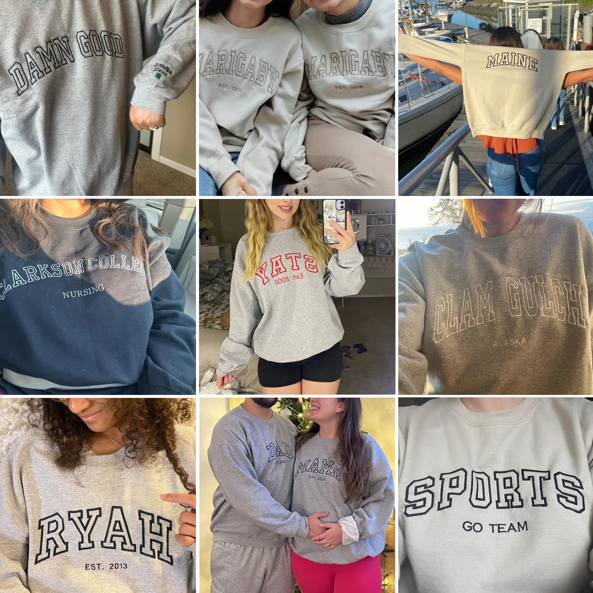 Custom Embroidered Sweatshirt - Personalized Hoodie for Women & Men | Design Your Own Text/Logo | Unique Embroidered Gift for Birthday, Anniversary & Couples | Perfect for Casual Wear, Gifting & Special Occasions