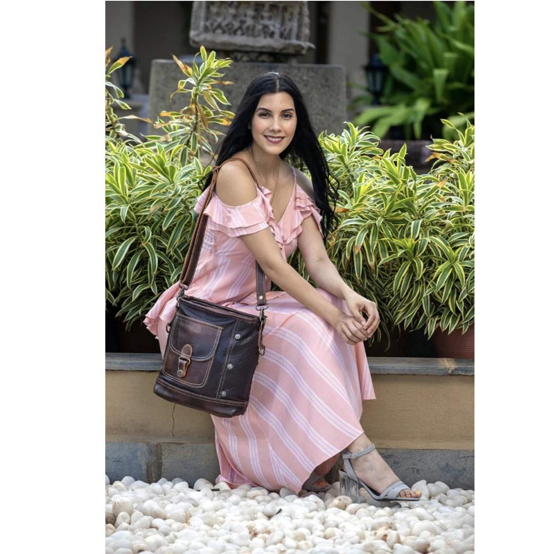 Myra Bag Rocky Genuine Leather Shoulder Bag for Women - Stylish & Durable Crossbody Purse S-1560 | Perfect for Work, Travel & Everyday Use