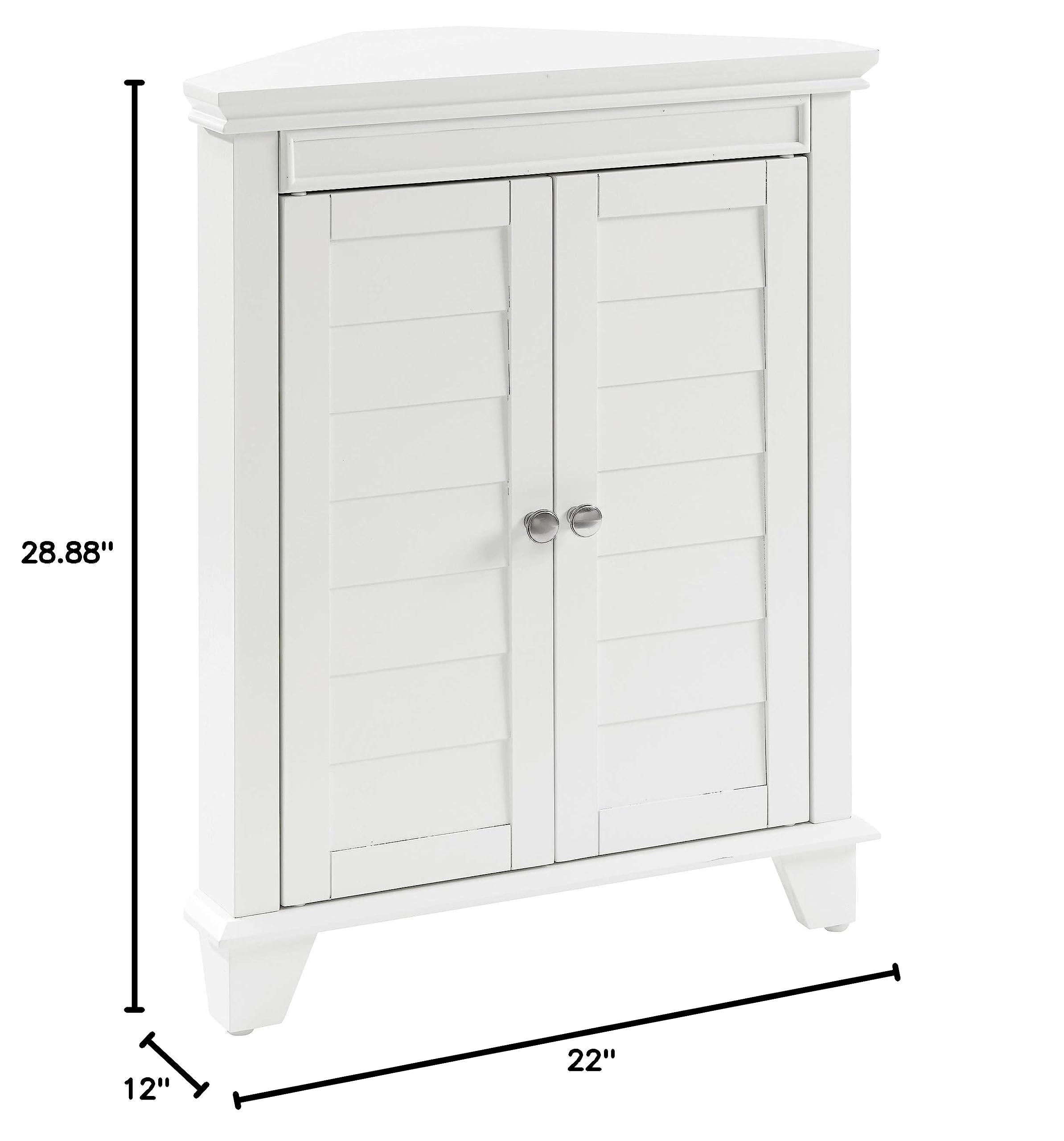 Crosley Lydia White Corner Storage Cabinet with Shelves - Bathroom Organizer & Home Decor for Small Spaces, Bedroom, Living Room, Entryway