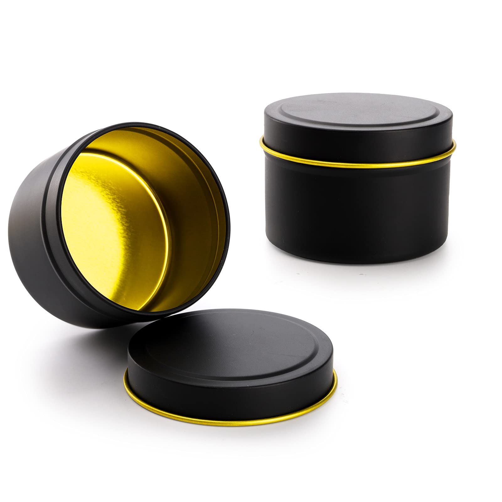 ZEAYEA 30-Piece 4 oz Round Black Metal Candle Tins with Lids - DIY Candle Making Containers, Arts & Crafts Supplies, Travel Storage Jars - Perfect for Holiday Gifts, Home Decor & Wedding Favors