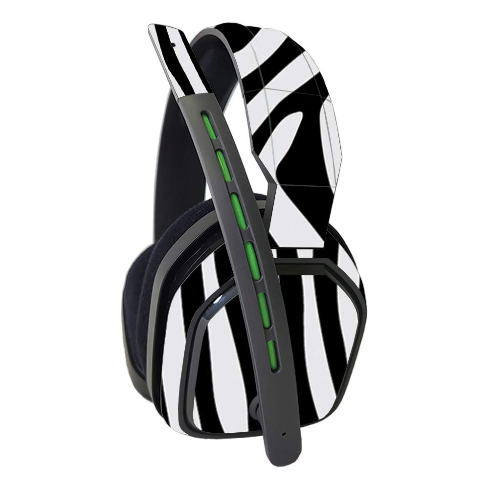 MightySkins Vinyl Decal Wrap Cover for Astro A10 Headset - Black Zebra Design | Protective & Durable Skin | Easy to Apply & Remove | Made in USA | Perfect for Gaming, Streaming & Customizing Your Headset