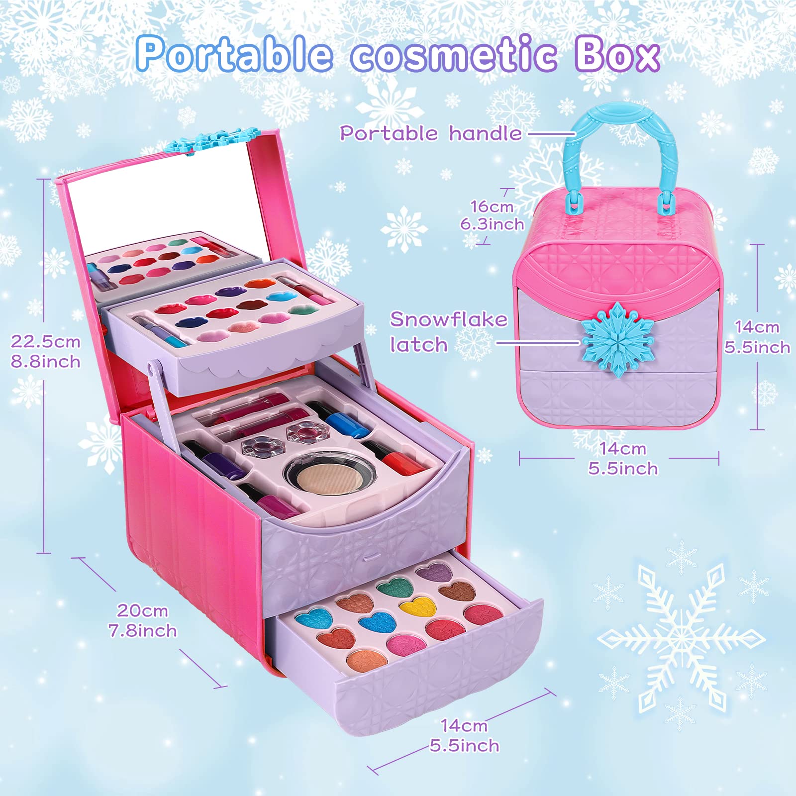Barbie Makeup Kit for Girls - Non Toxic Easter & Christmas Gift for 4-10 Year Olds - Perfect for Dress Up & Role Play
