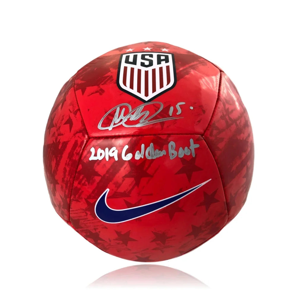 Megan Rapinoe Autographed USA Women's Soccer Ball with Golden Boot Inscription - Certified COA by Lojo - USWNT World Cup Collectible - Perfect for Soccer Fans, Memorabilia Collectors, and Sports Enthusiasts