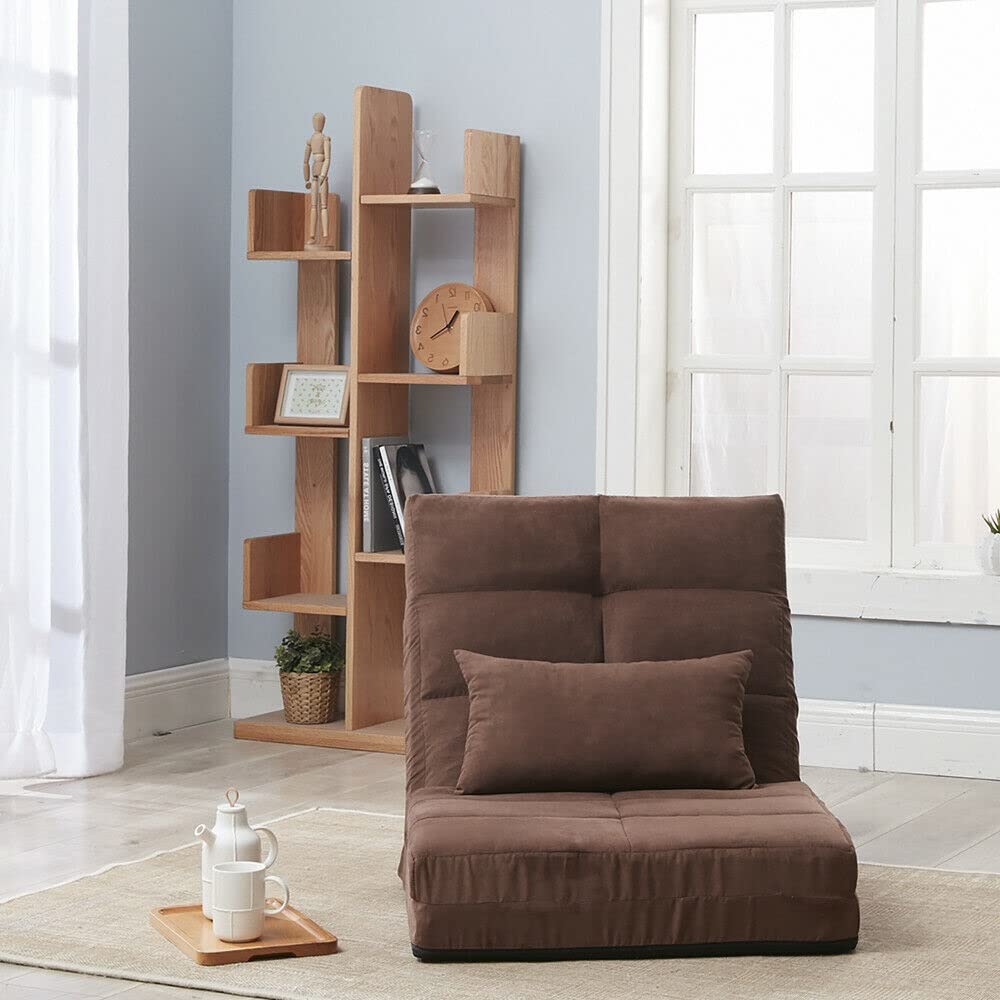 Adjustable Foldable Modern Leisure Sofa - Lazy Bed Gaming Chair with Removable Cover for Living Room, Bedroom & Home Theater - Convertible Sectional Sofa for Relaxing, Watching TV & Video Games