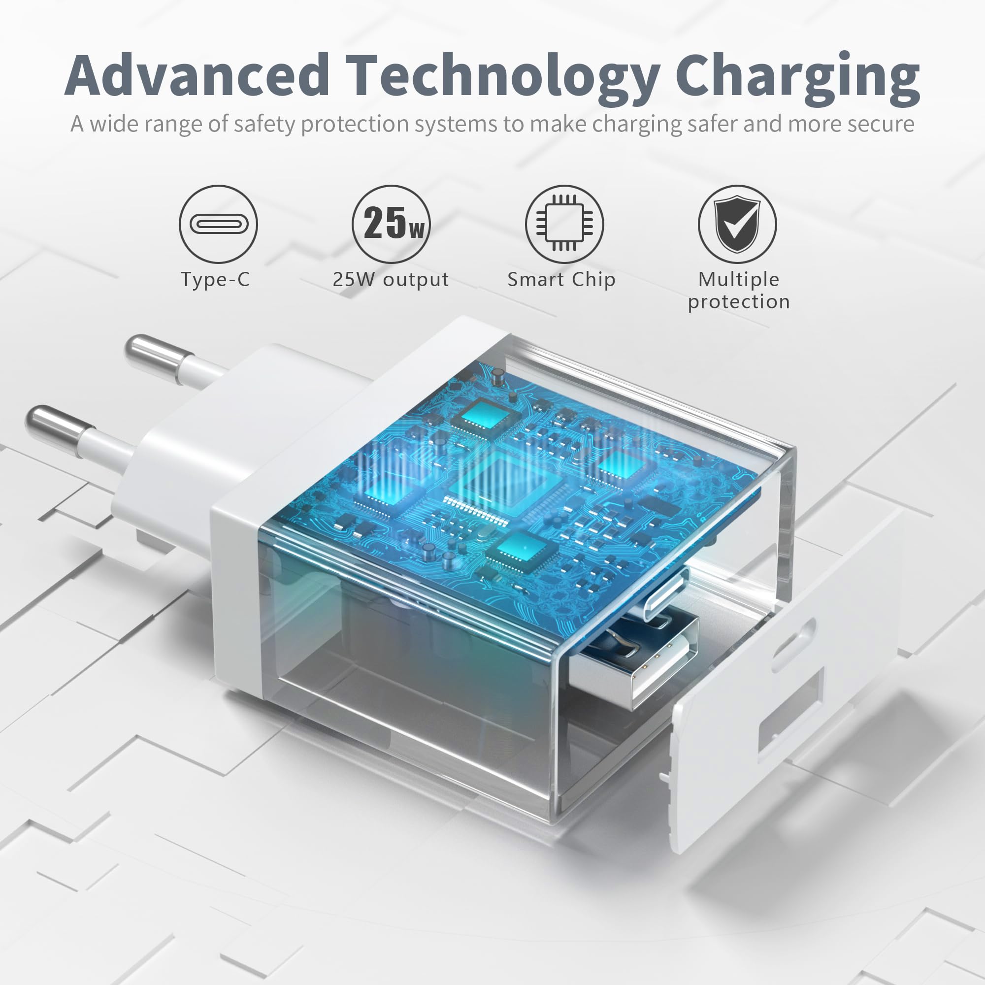 20W USB C Fast Charger Block - Type C Wall Charger Adapter for iPhone 16/15/14/13/12/11 Pro Max/SE/XS/XR/8 Plus & Galaxy S23/S22/S21 - Quick Charge Power Adapter for Home, Office & Travel