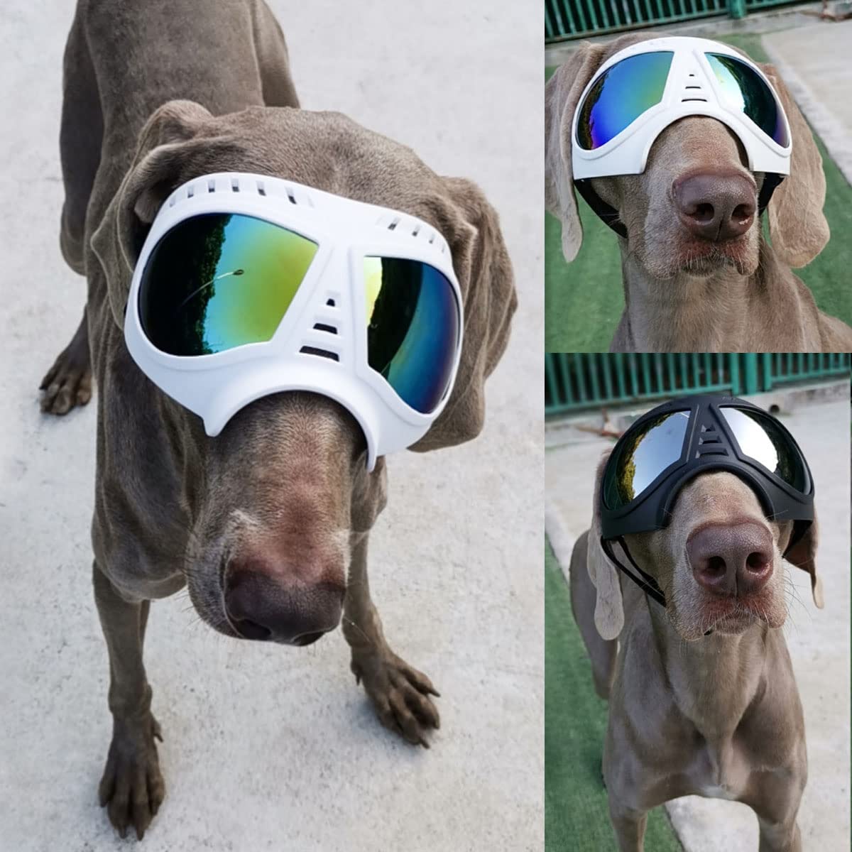 UV Protection Dog Sunglasses - Windproof Goggles for Small/Medium/Large Dogs - Blue Lens for Outdoor Adventures