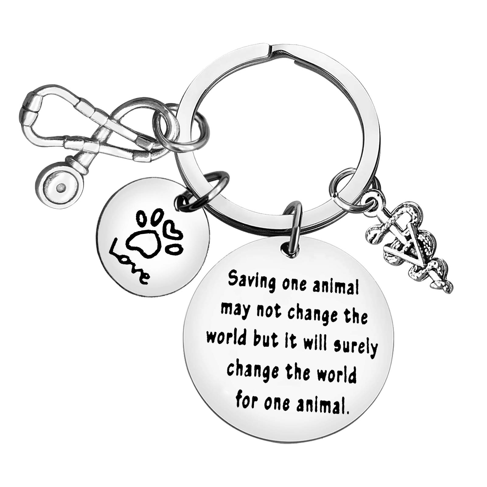 Veterinarian Appreciation Gifts for Vet Techs - Animal Rescue Keychain with Inspirational Quote - Perfect Thank You Gift for Veterinary Medicine Graduation & Vet Tech Week - Ideal for Clinics, Hospitals & Animal Shelter Workers