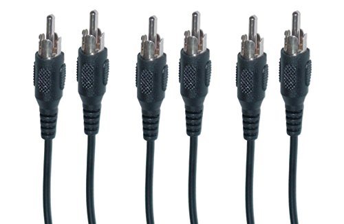 3-Pack 12 Feet RCA Male to Male Audio/Video Cable - High-Quality AV Cable for Home Theater, Gaming Consoles, DVD Players & Sound Systems (CNE461422)