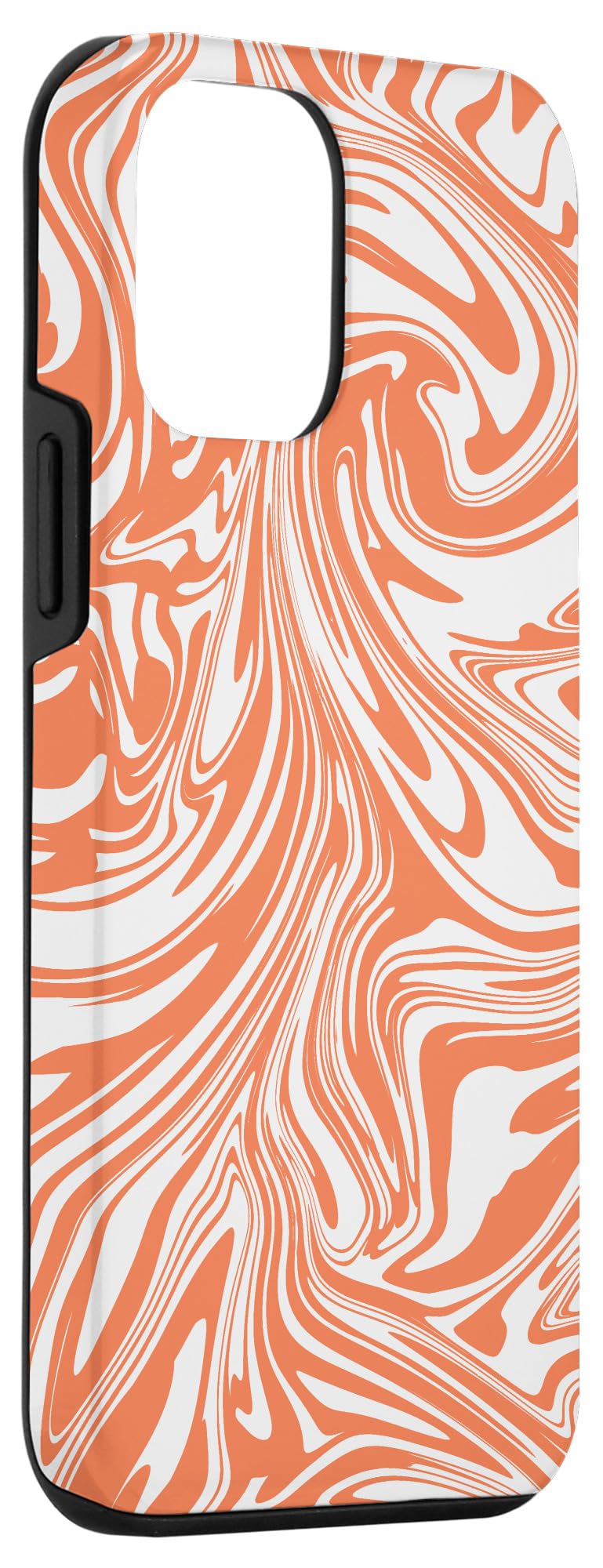 iPhone 12 Mini Case - Coral White Abstract Swirl Design | Modern Protective Phone Cover for Women & Men | Perfect for Work, Travel & Everyday Use