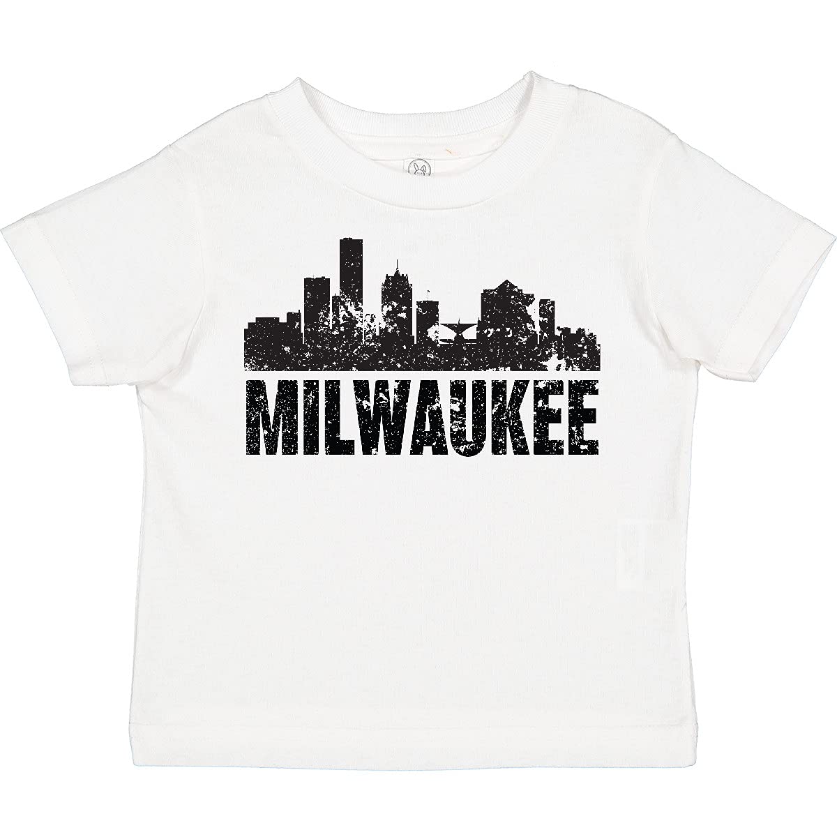 Inktastic Milwaukee Skyline Grunge Toddler T-Shirt - Cool Graphic Tee for Boys & Girls - Perfect for Casual Wear, Daycare & Family Outings