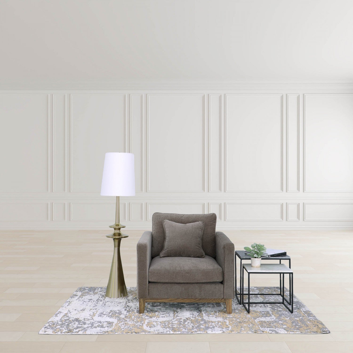 Brenna Modern Gold Floor Lamp - Elegant Lighting for Living Room, Bedroom & Office Decor