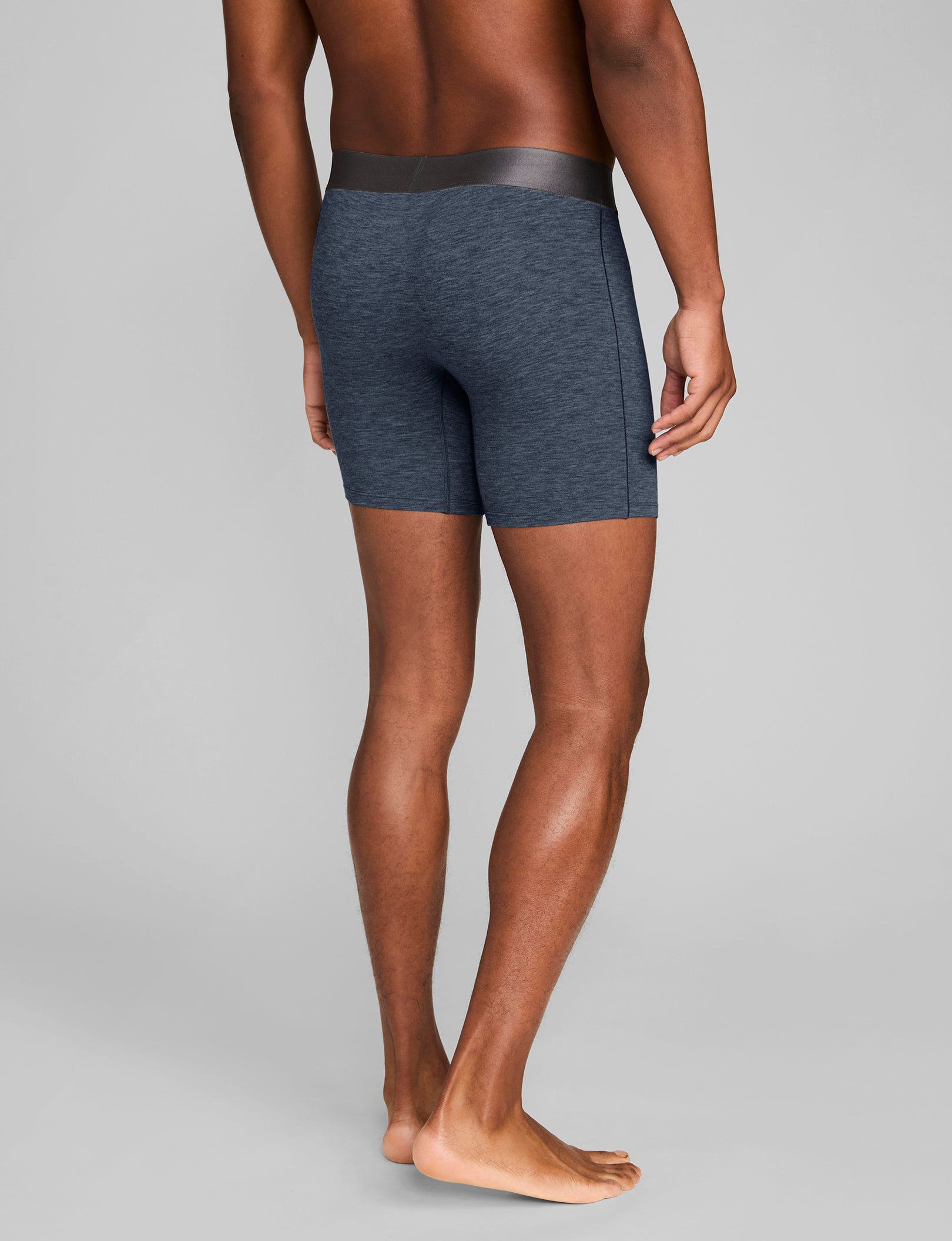 Second Skin Mid Length Boxer Briefs - 6 Pack Ultra Soft Breathable Men's Underwear for All-Day Comfort - Perfect for Workouts, Travel & Everyday Wear
