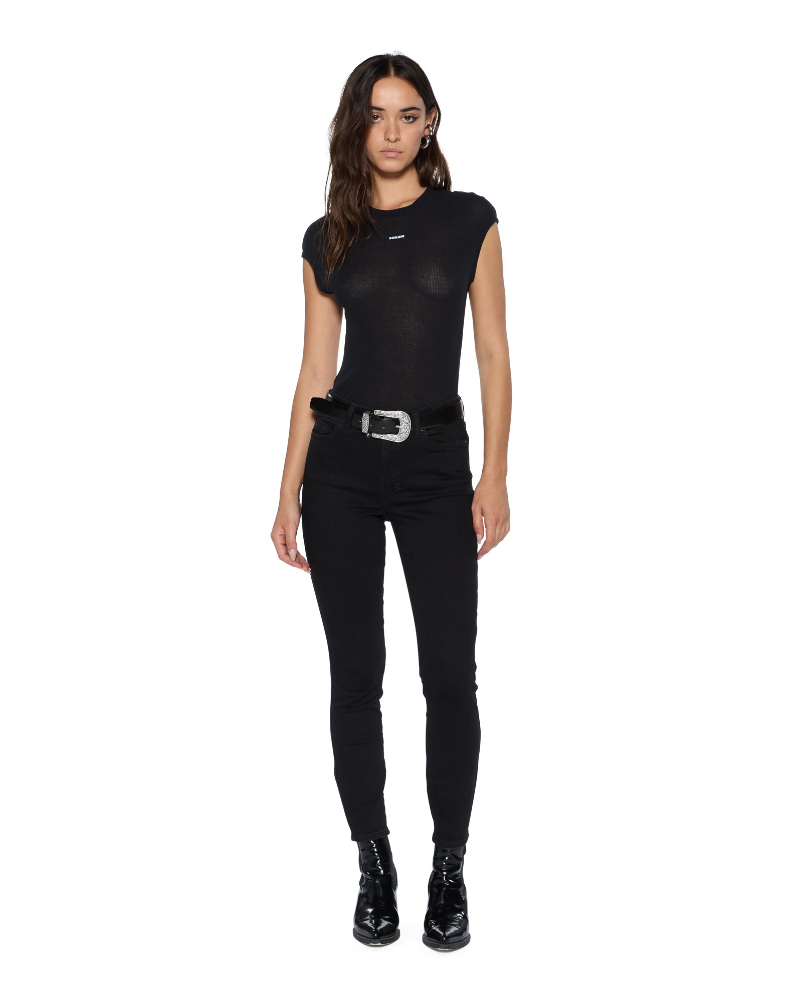 STAPLE SS TEE BLACK SHEER - Soft & Breathable Short Sleeve T-Shirt for Women - Perfect for Casual Wear, Layering & Everyday Outfits