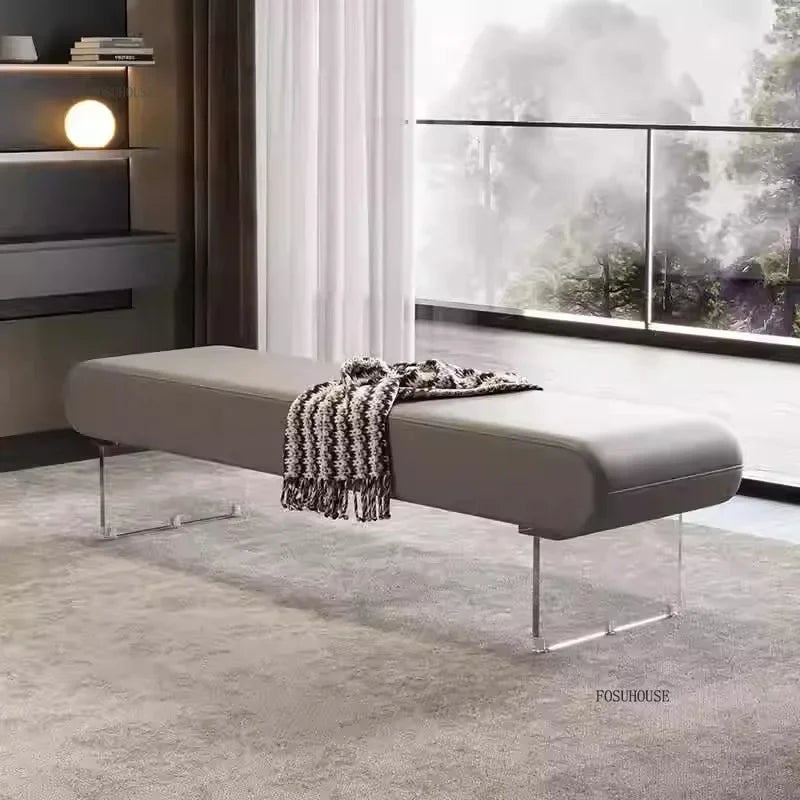 Modern Acrylic Shoe Bench - Contemporary Entryway Seating with Storage | Stylish Shoe Organizer for Hallway, Bedroom & Closet | Durable Clear Acrylic Shoe Rack for Small Spaces