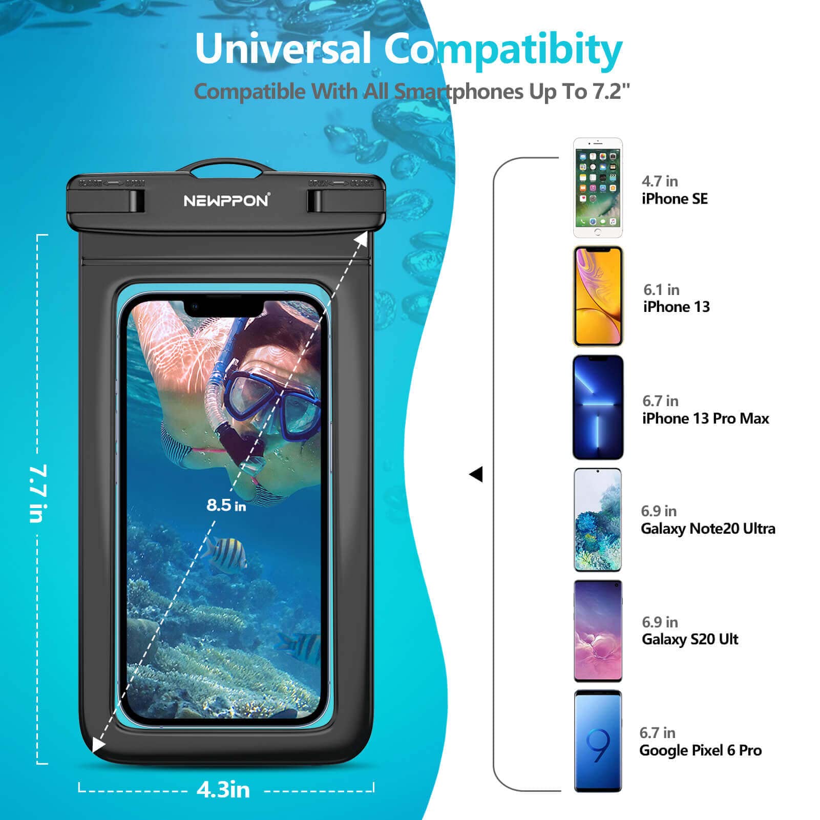 4 Pack Waterproof Phone Pouch - Universal Underwater Dry Bag Case for iPhone 16/15/14/13 Pro Max & Samsung Galaxy S23/Note - Perfect for Beach, Pool, Swimming, Kayaking & Water Sports