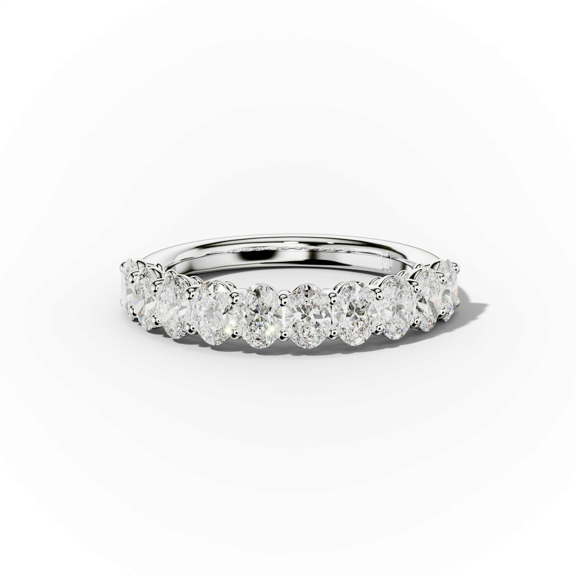 1.0 Carat Oval Diamond Anniversary Band for Women - 14K White Gold Wedding Ring - Elegant Stackable Band for Anniversary, Engagement, or Gift - Perfect for Special Occasions & Everyday Wear