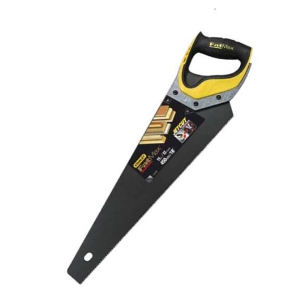 Stanley 450mm Fine-Cut Handsaw with 1mm Blade & 11 TPI - Professional Woodworking Tool for Carpentry, DIY Projects, and Home Improvement
