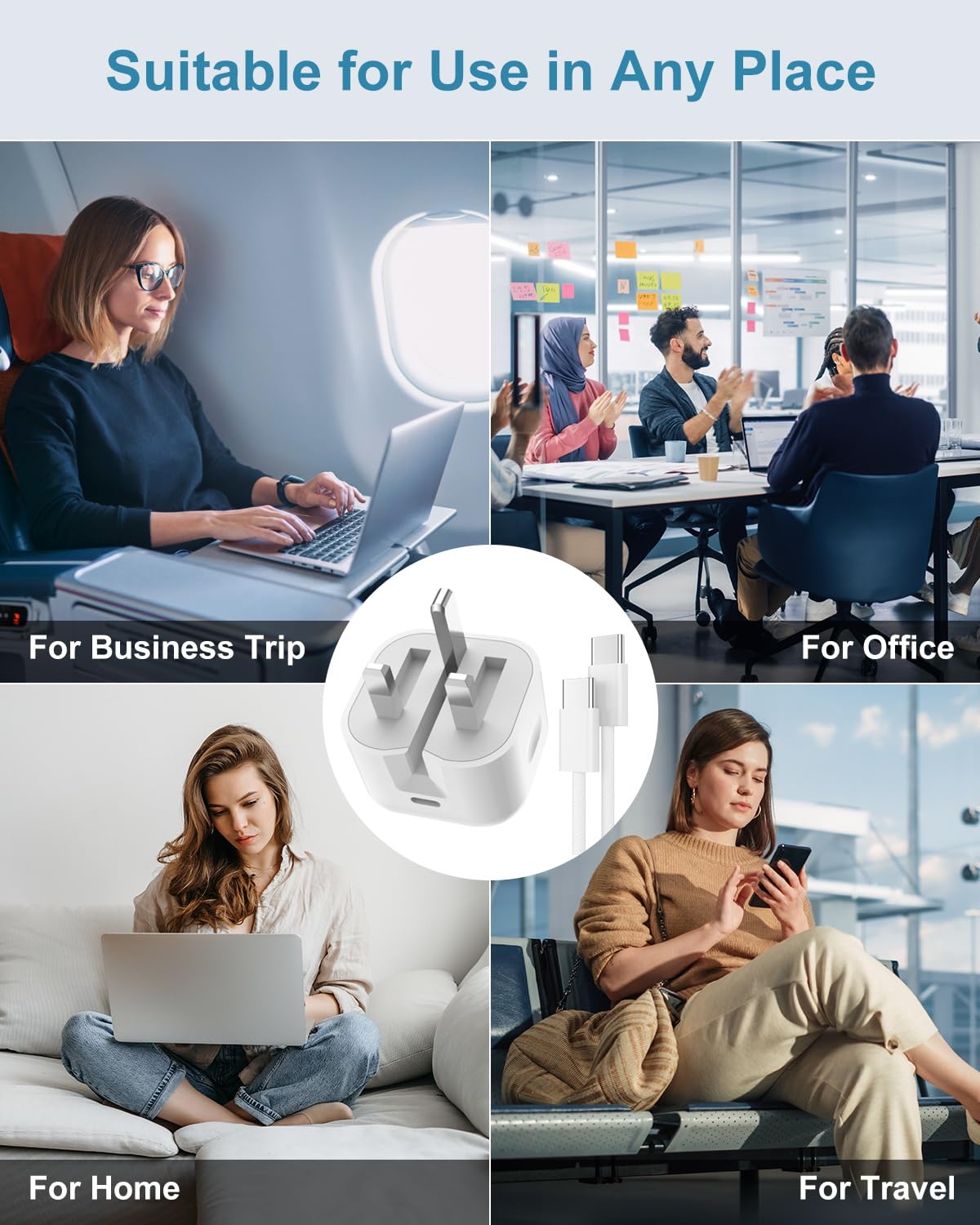 MFi Certified 20W USB C Fast Charger for iPhone 16/15 Series & iPad - PD Wall Charger with 2M Cable | Compatible with iPhone 16 Pro Max/15 Pro/Plus, iPad Pro/Air/Mini | Perfect for Home, Office & Travel Charging