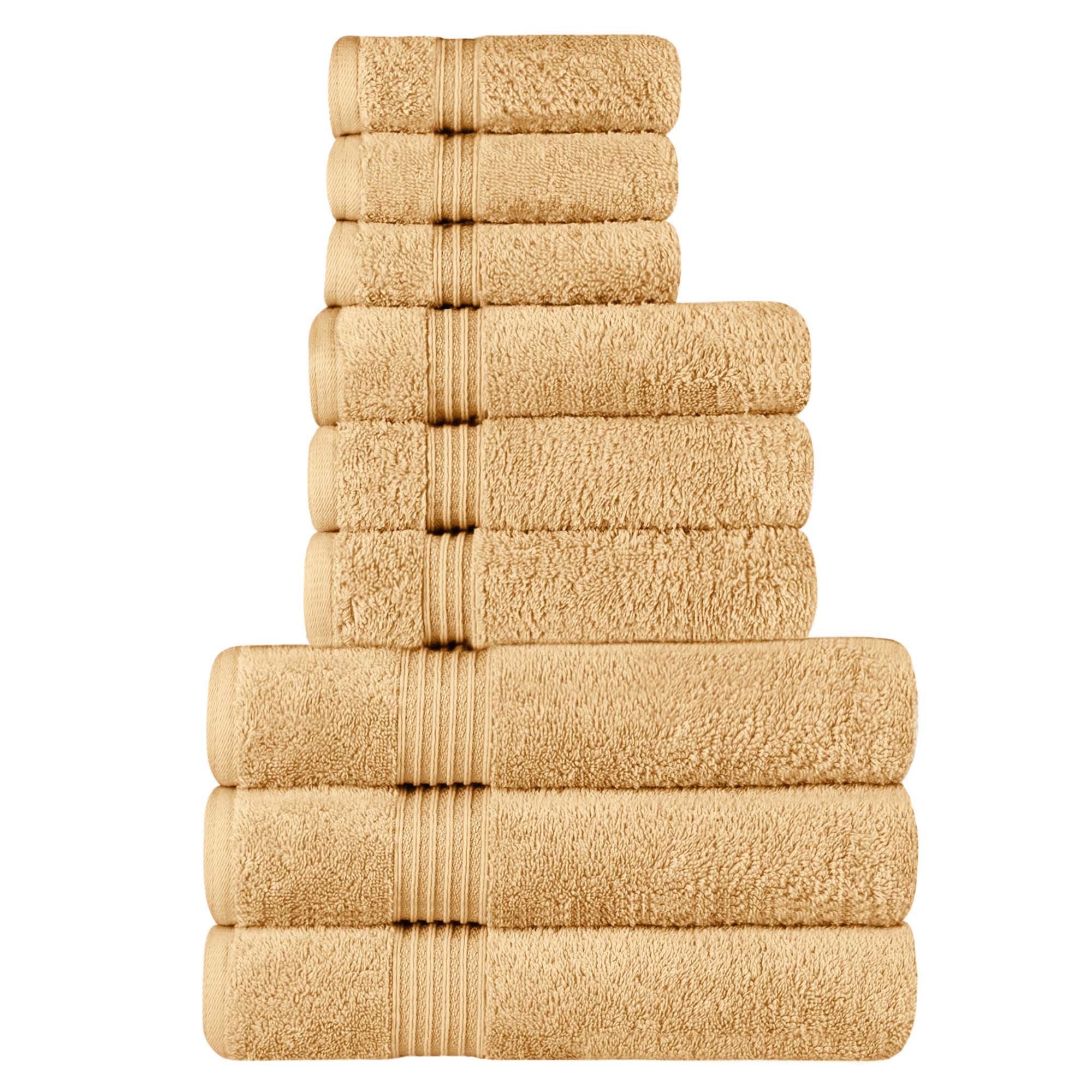 Premium Egyptian Cotton 9-Piece Bath Towel Set - Ultra Soft, Highly Absorbent, Quick-Drying - Perfect for Spa, Bathroom & Luxury Home Use