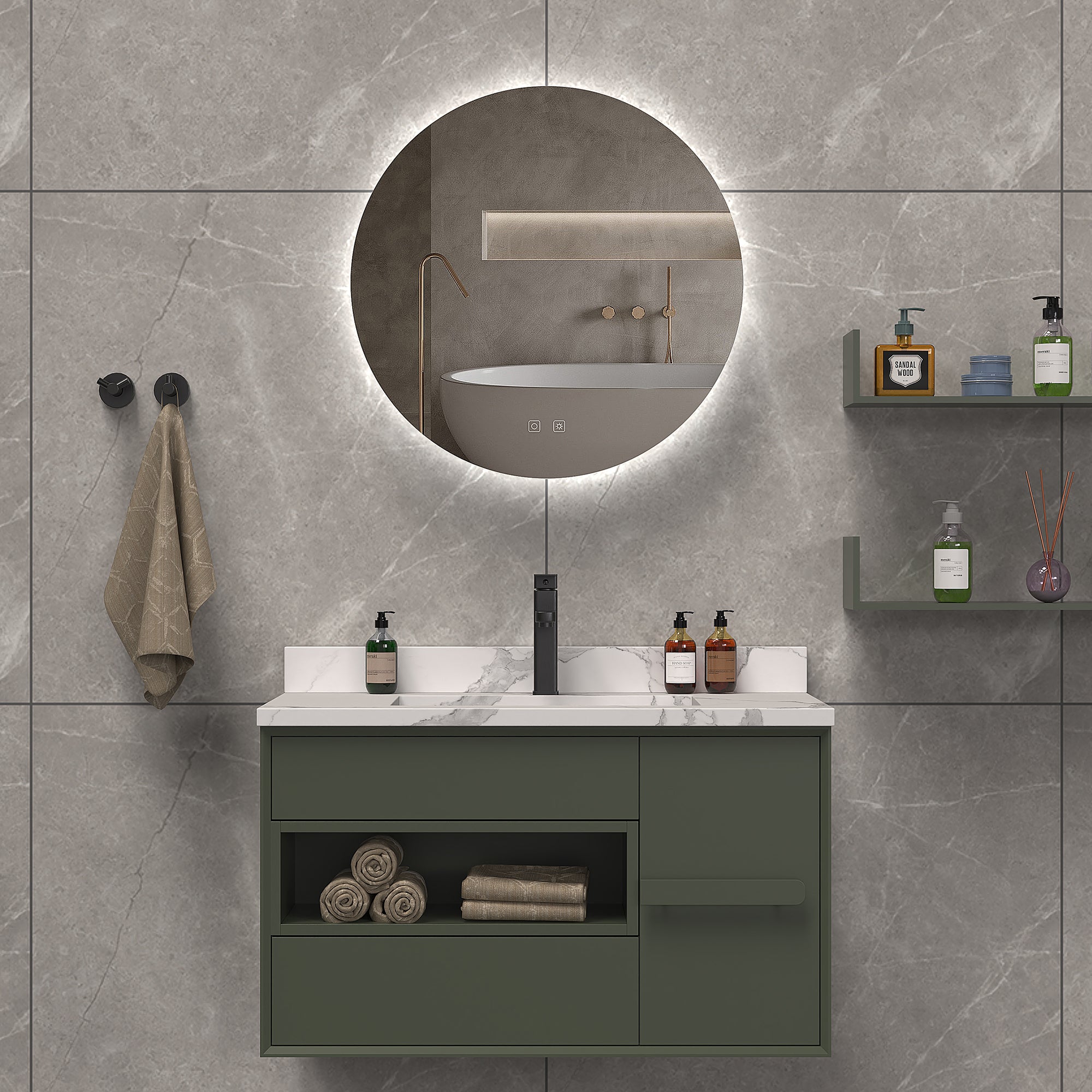 ICO Atlas LED Mirror - Vanity Makeup Mirror with Adjustable Brightness for Home & Salon Use | Perfect for Makeup, Skincare, and Grooming