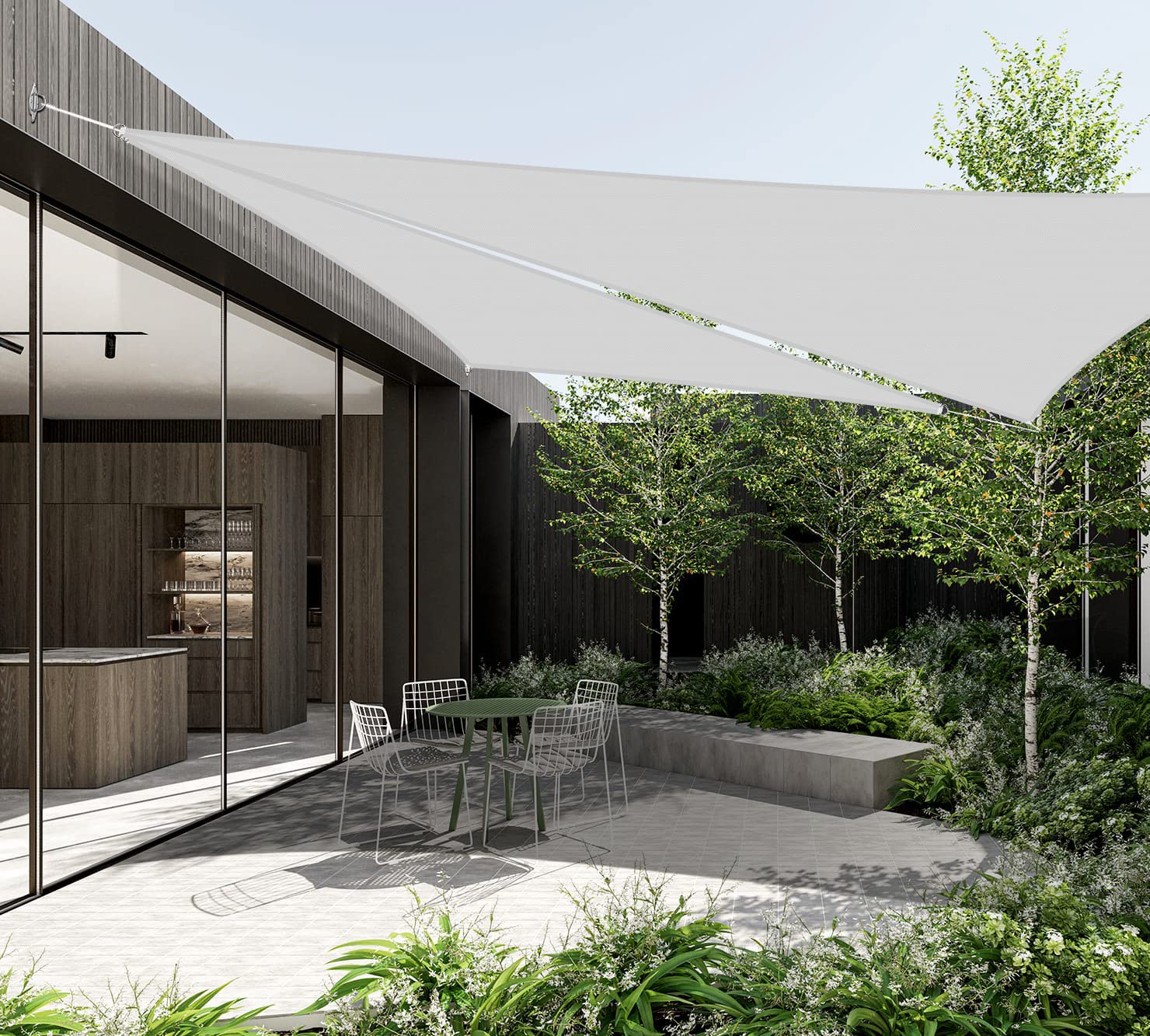 7' x 7' x 7' Triangle Sun Shade Sail - Waterproof UV Block Canopy Cover for Pergola, Patio, Deck, Balcony & Yard - Light Gray Outdoor Shade Solution for Sun Protection & Relaxation