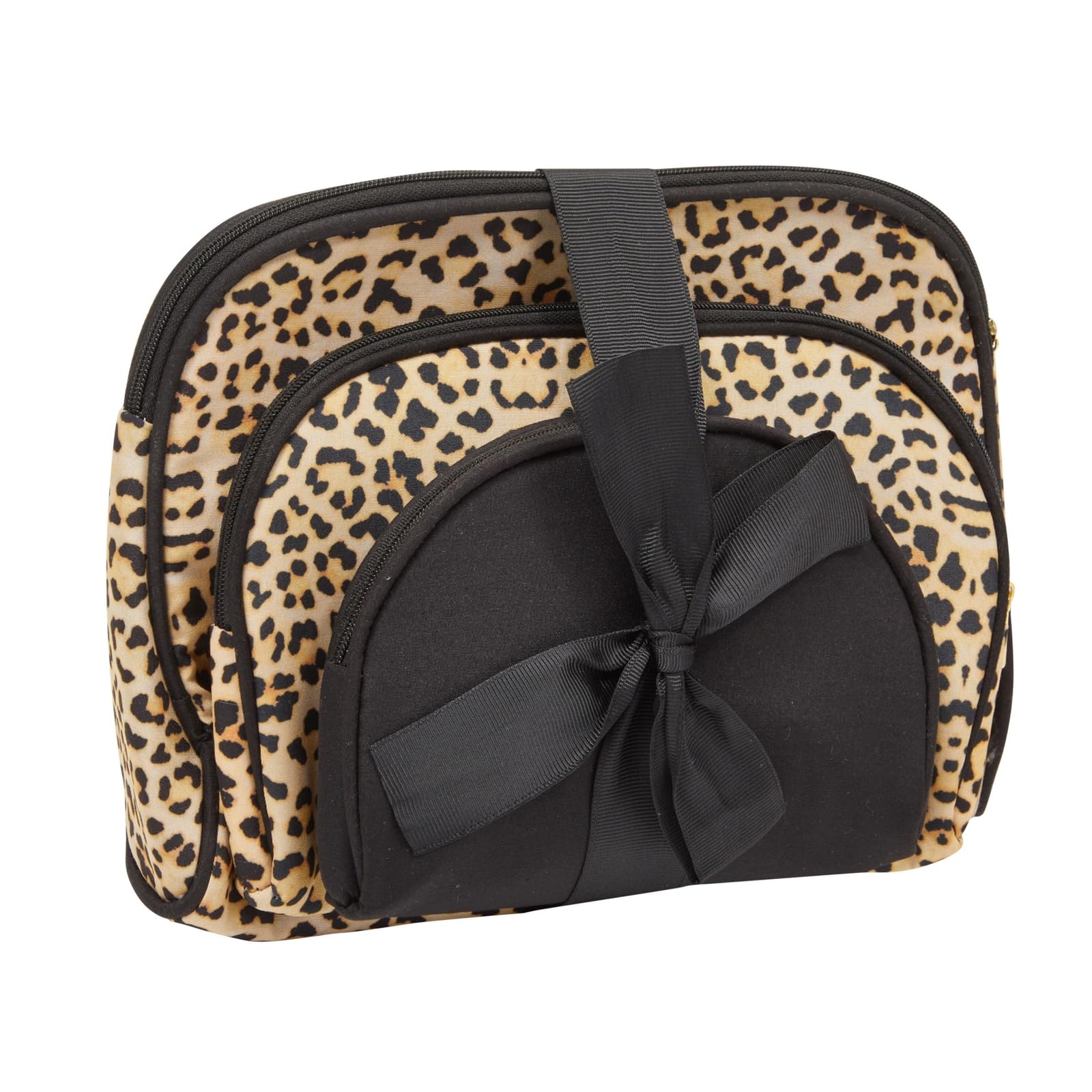 3-Piece Leopard Print Makeup Bags Set for Women - Waterproof Cosmetic Travel Pouch & Toiletry Organizer - Perfect for Travel, Gym, and Daily Essentials Storage