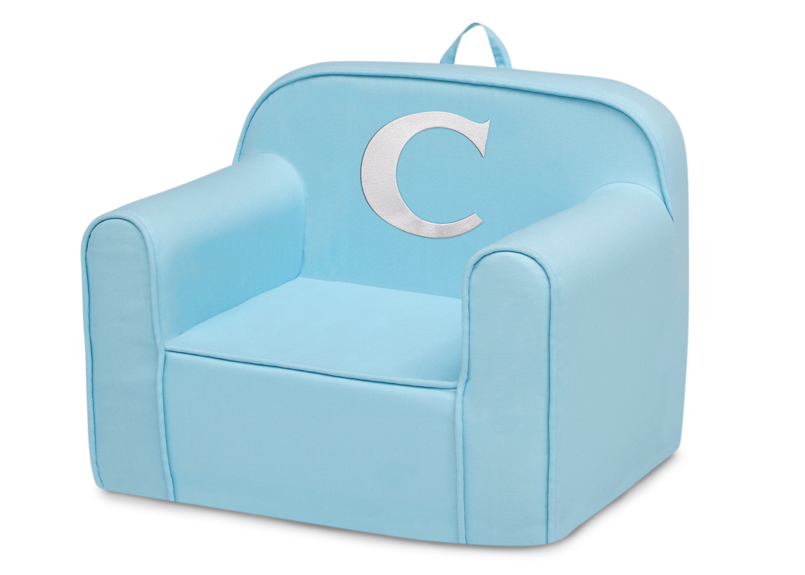 Personalized Monogram Light Blue Cozee Chair - Custom Plush Recliner for Living Room, Nursery & Office - Cozy Reading & Relaxation Seat