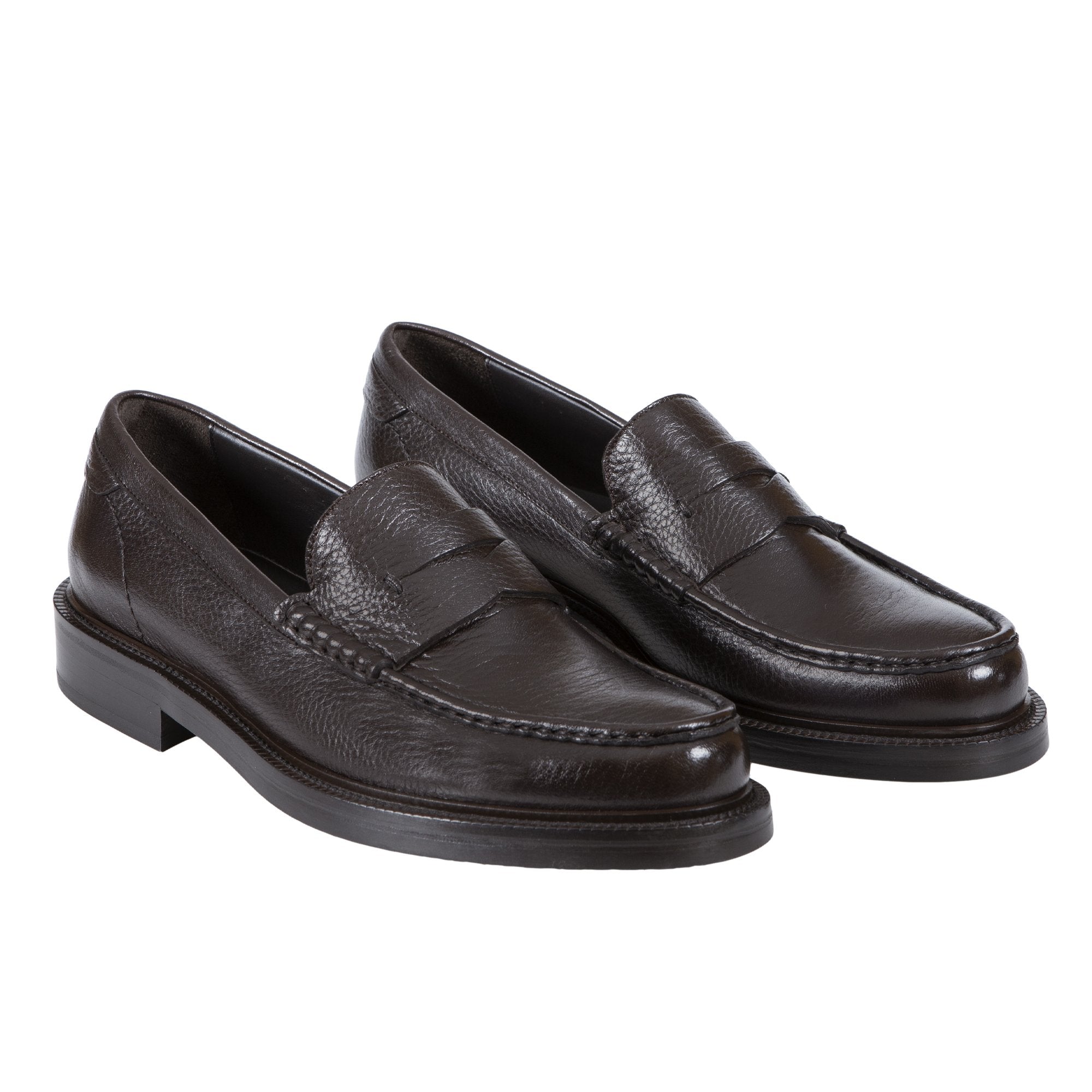 HENRY SARTORIAL Beamsley Penny Loafers for Men - Genuine Leather Dark Brown Slip-On Dress Shoes - Comfortable & Stylish for Business, Office & Casual Wear