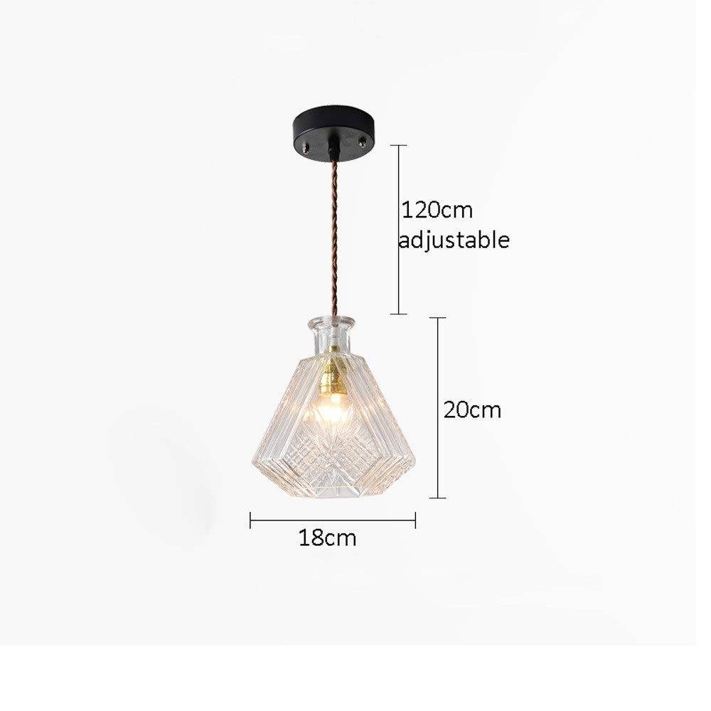 Modern LED Chandelier Lamp - Nordic Style Glass Pendant Light with E27 Socket, Transparent Carved Glass Shade for Ceiling Lighting - Perfect for Restaurant, Office, Bedroom, and Dining Room Decor