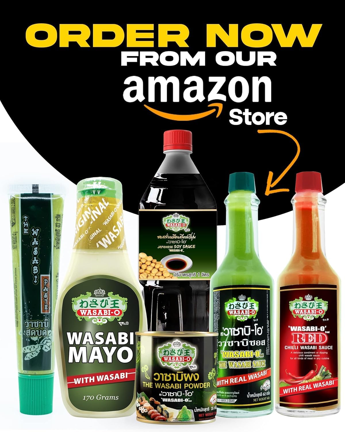 Authentic Wasabi & Red Chili Hot Sauce - Gluten-Free, Vegan Japanese Spicy Sauce for Sushi, Steak & Seafood - 55g Bottle (Pack of 2) - Perfect for Sushi Nights, BBQ Parties & Asian Cuisine