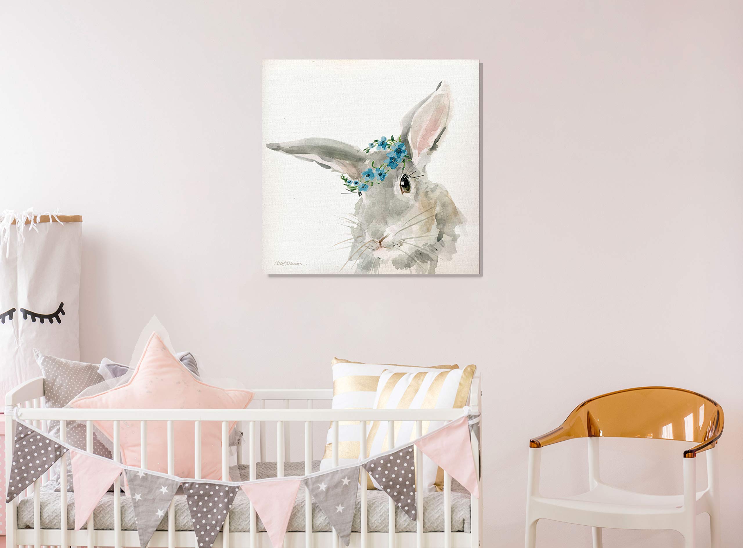Glamour Girls Rabbit Wall Art - 16x16 Inch Nursery Decor, Kids Room & Playroom Animal Print - Perfect for Baby Shower Gifts & Children's Bedroom Decoration